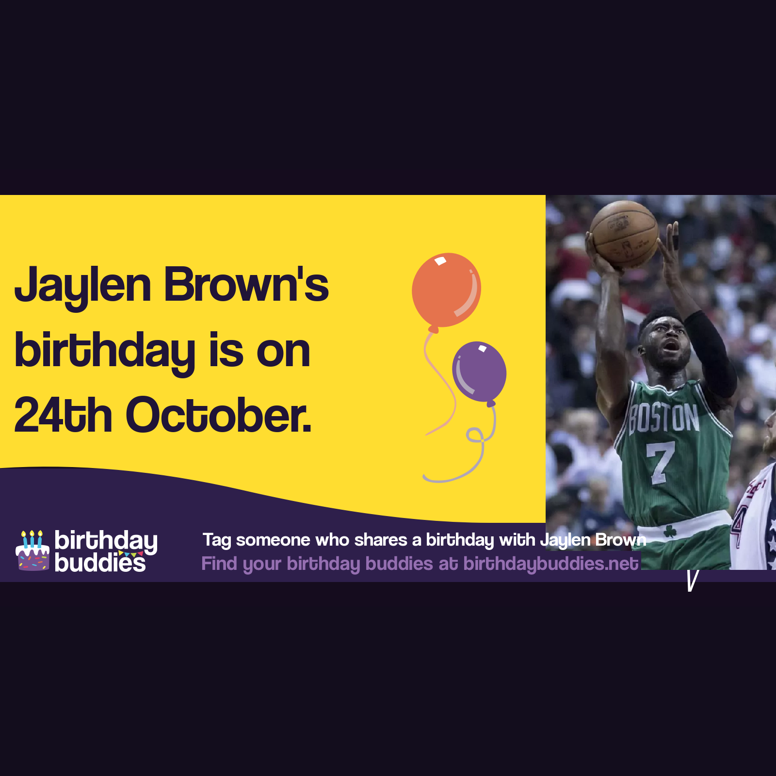 Jaylen Brown's birthday is 24th October 1996