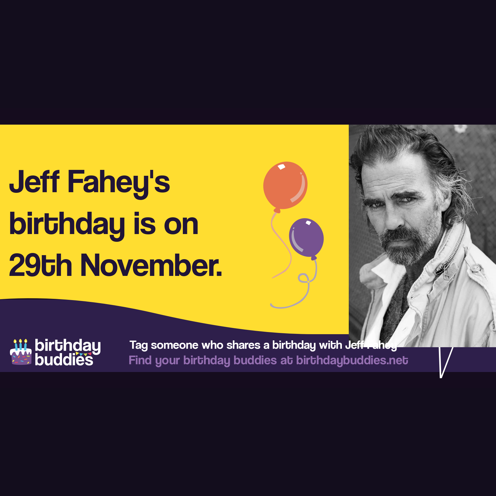Jeff Fahey’s birthday is 29th November 1952