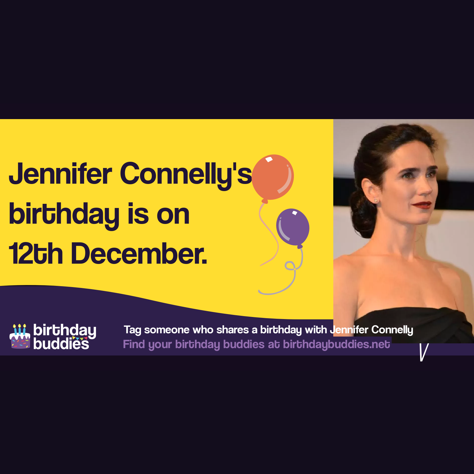 Jennifer Connelly’s birthday is 12th December 1970