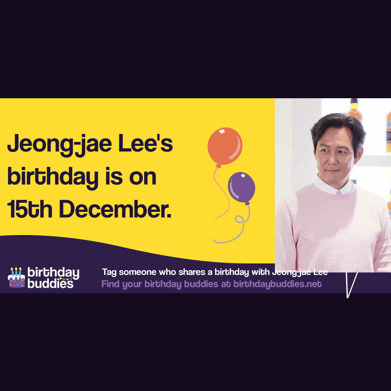 Jeong-jae Lee’s birthday is 15th December 1972