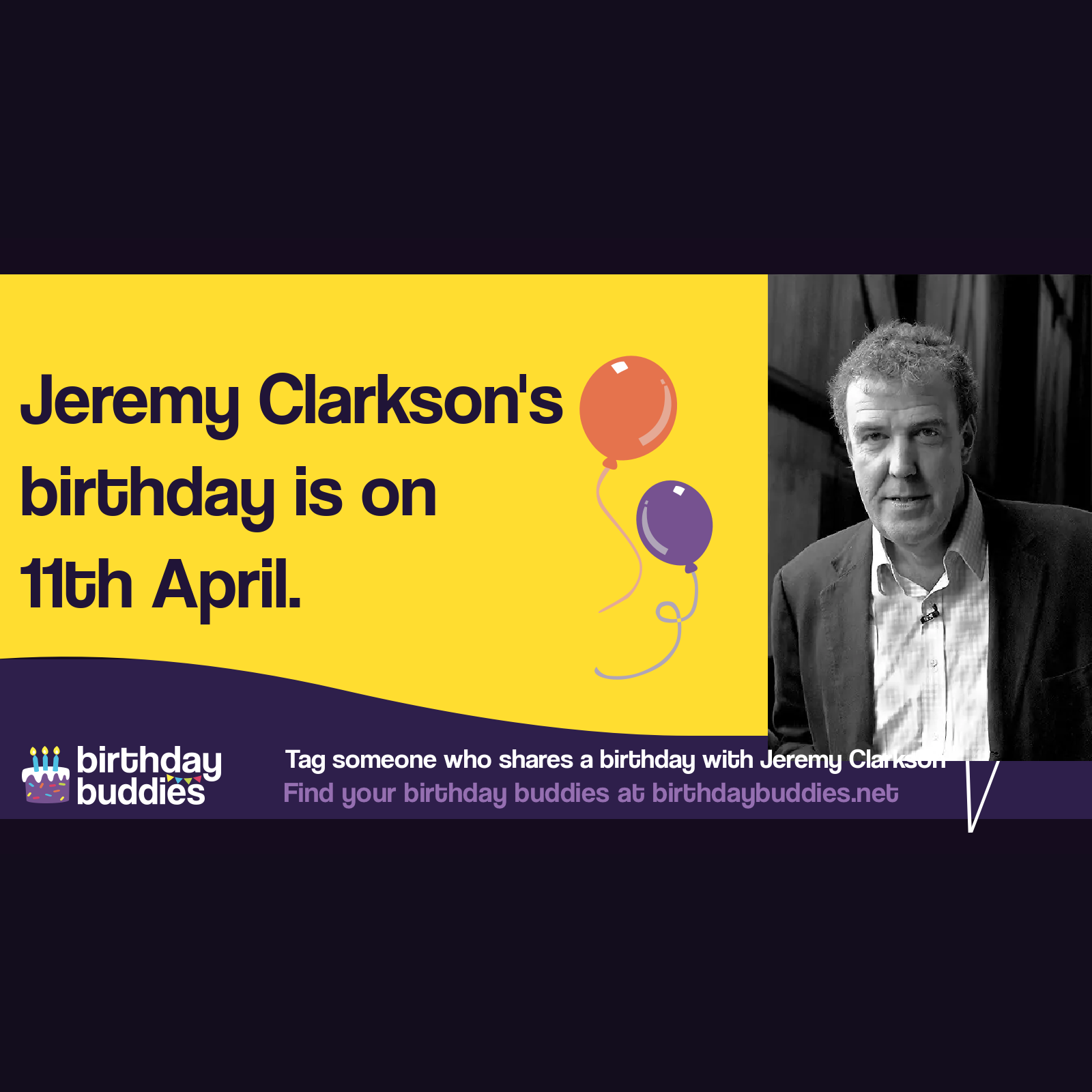 Jeremy Clarkson’s birthday is 11th April 1960