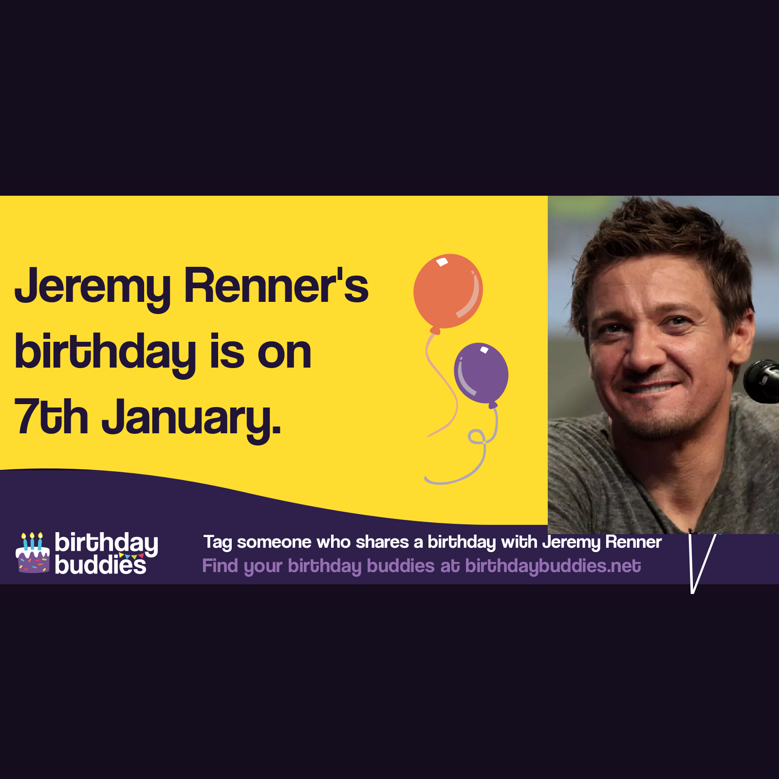 Jeremy Renner’s birthday is 7th January 1971