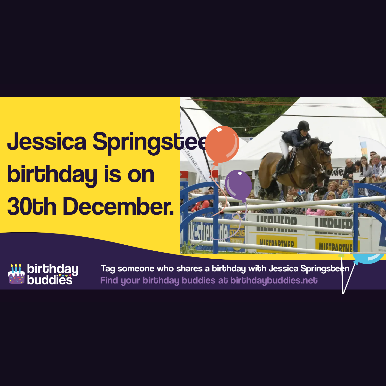 Jessica Springsteen's birthday is 30th December 1991