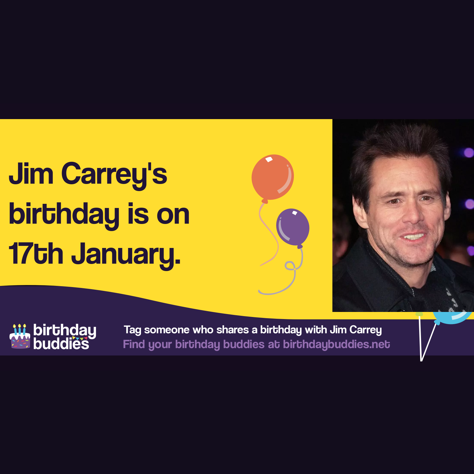 Jim Carrey's birthday is 17th January 1962