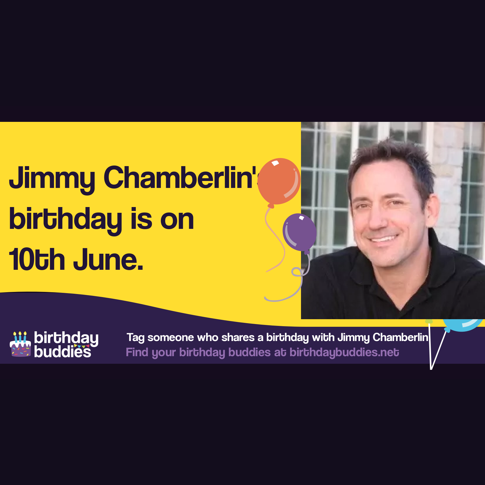 Jimmy Chamberlin’s birthday is 10th June 1964