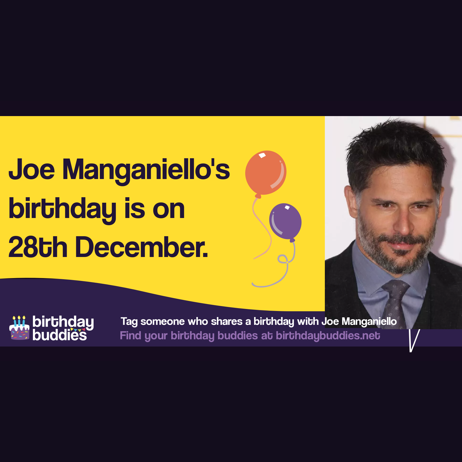 Joe Manganiello’s birthday is 28th December 1976