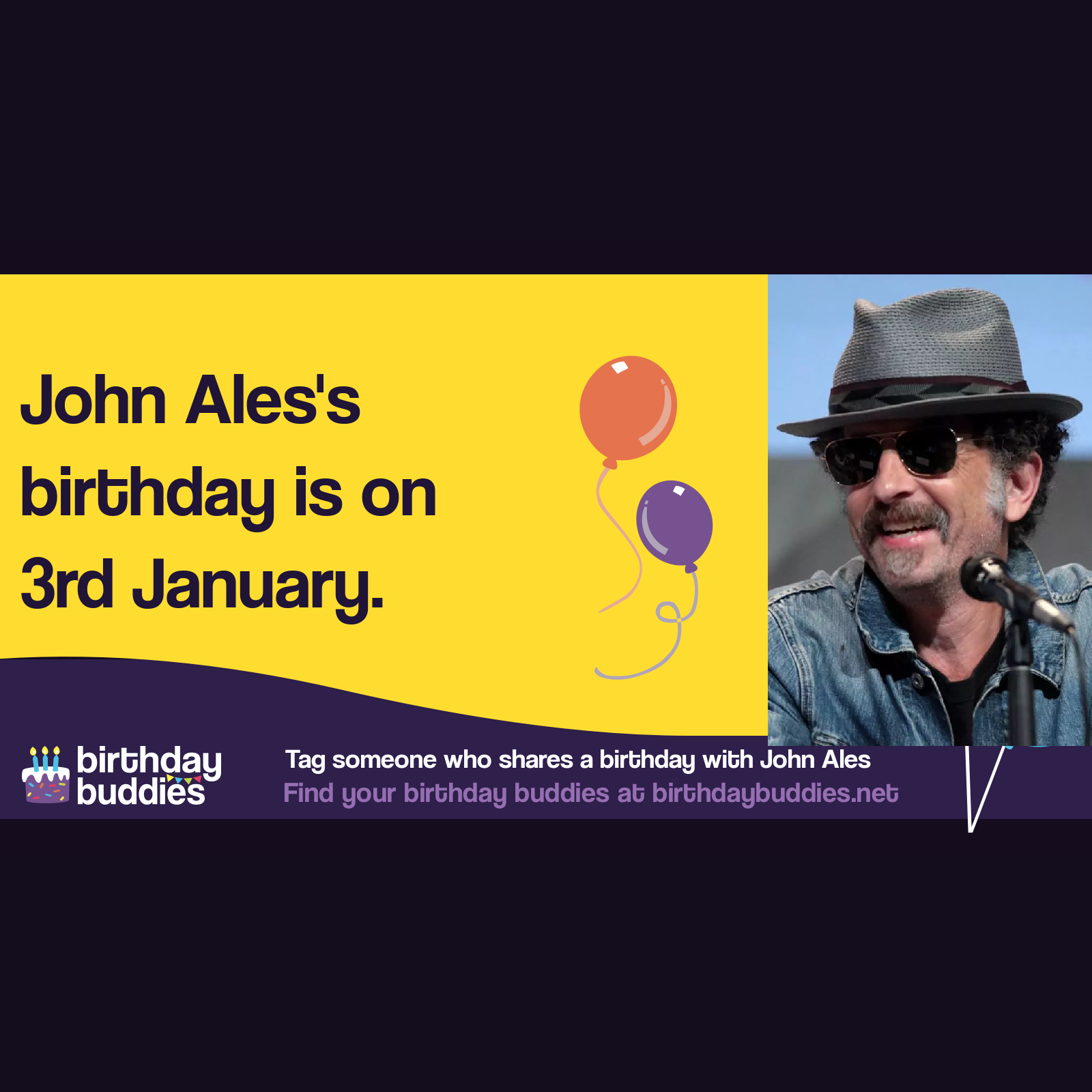 John Ales’s birthday is 3rd January 1969