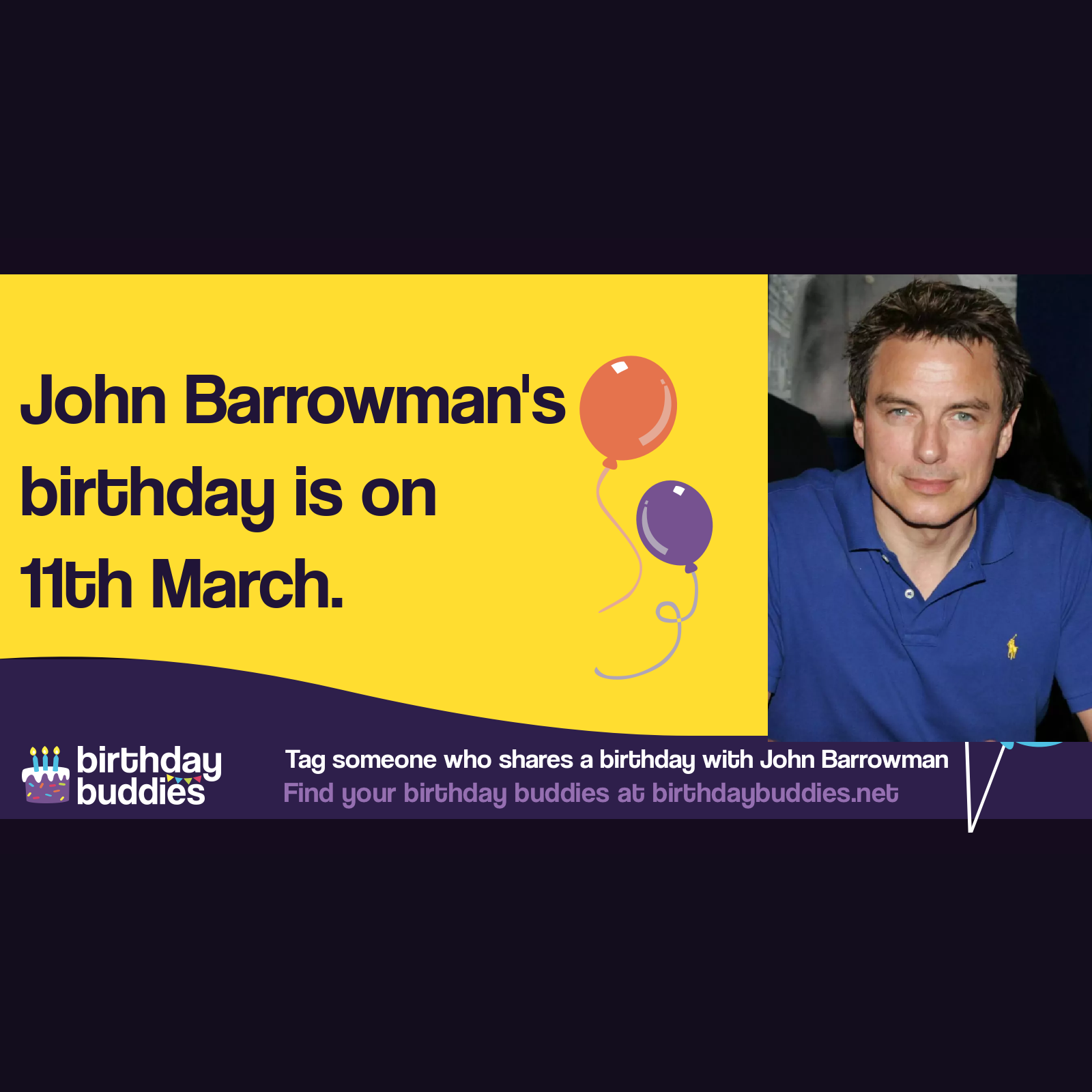 John Barrowman’s birthday is 11th March 1967