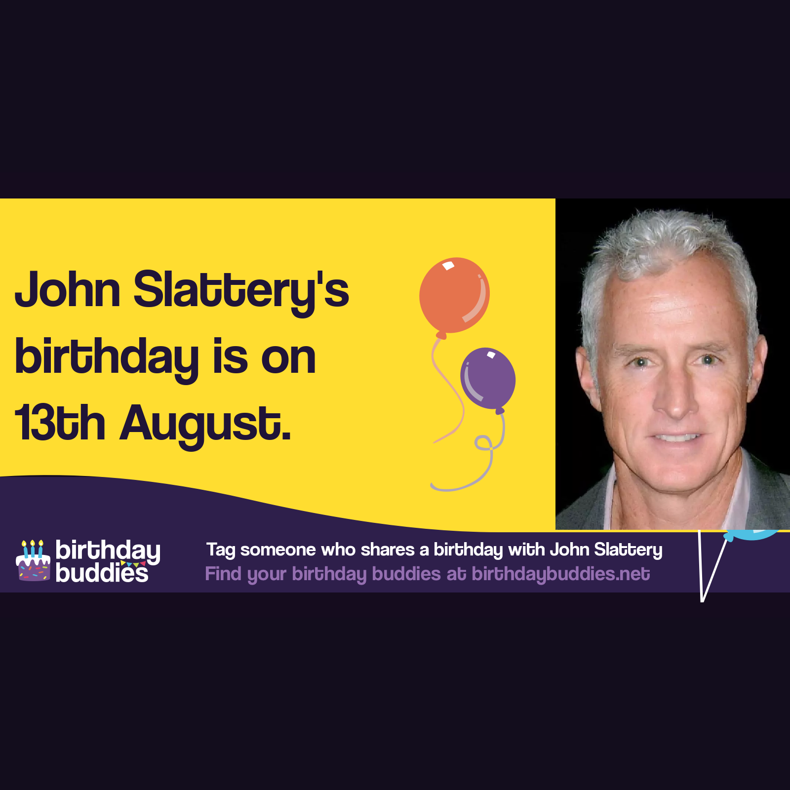 John Slattery’s birthday is 13th August 1962