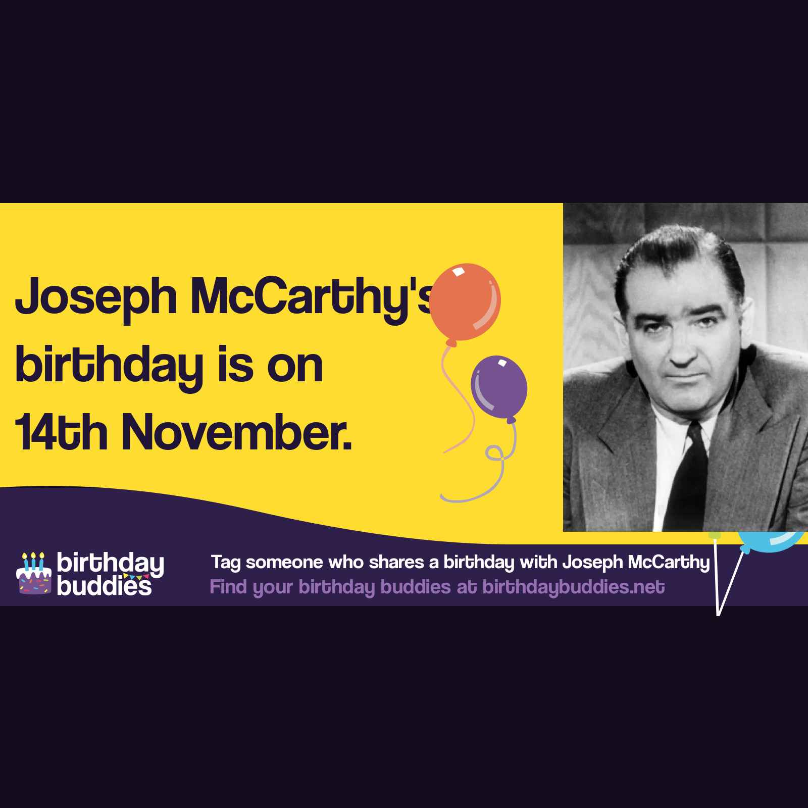 Joseph McCarthy’s birthday was 14th November 1908