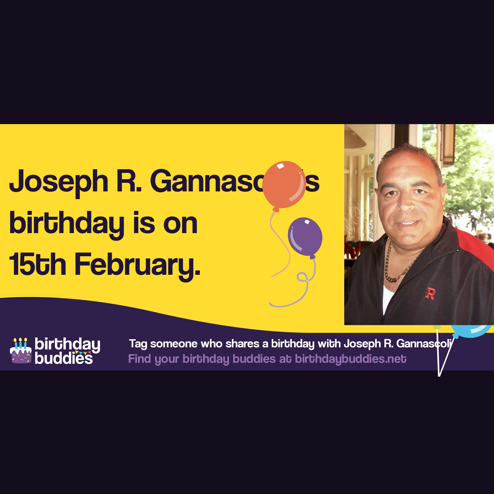 Joseph R. Gannascoli’s birthday is 15th February 1959