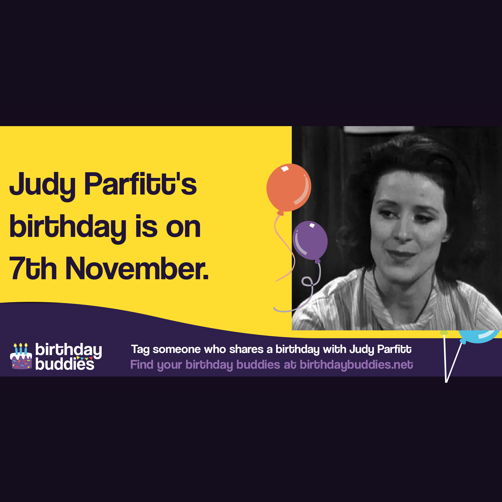 Judy Parfitt&rsquo;s birthday is 7th November 1935