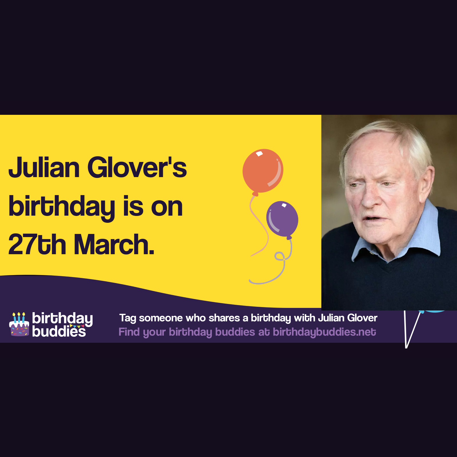 Julian Glover’s birthday is 27th March 1935
