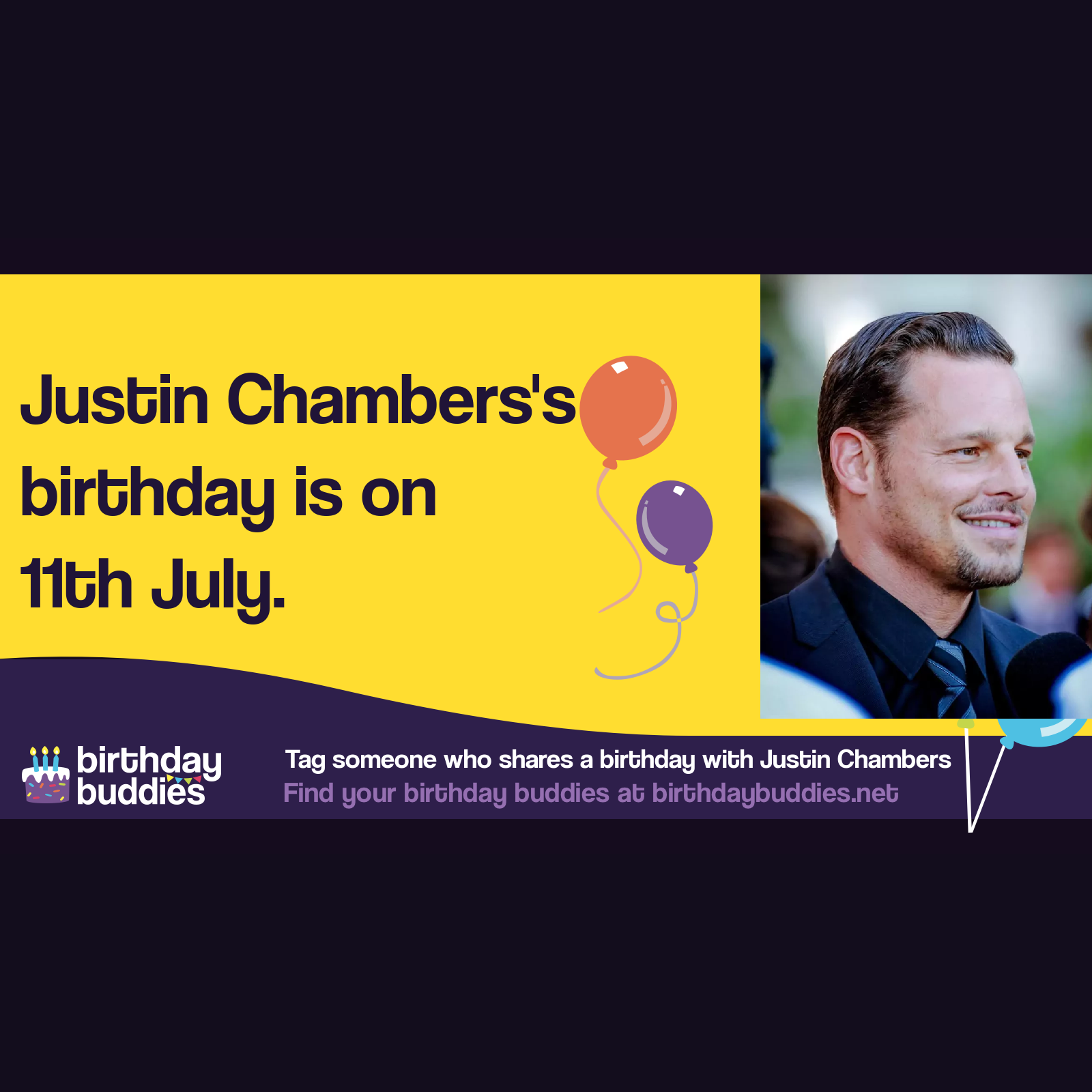 Justin Chambers’s birthday is 11th July 1970