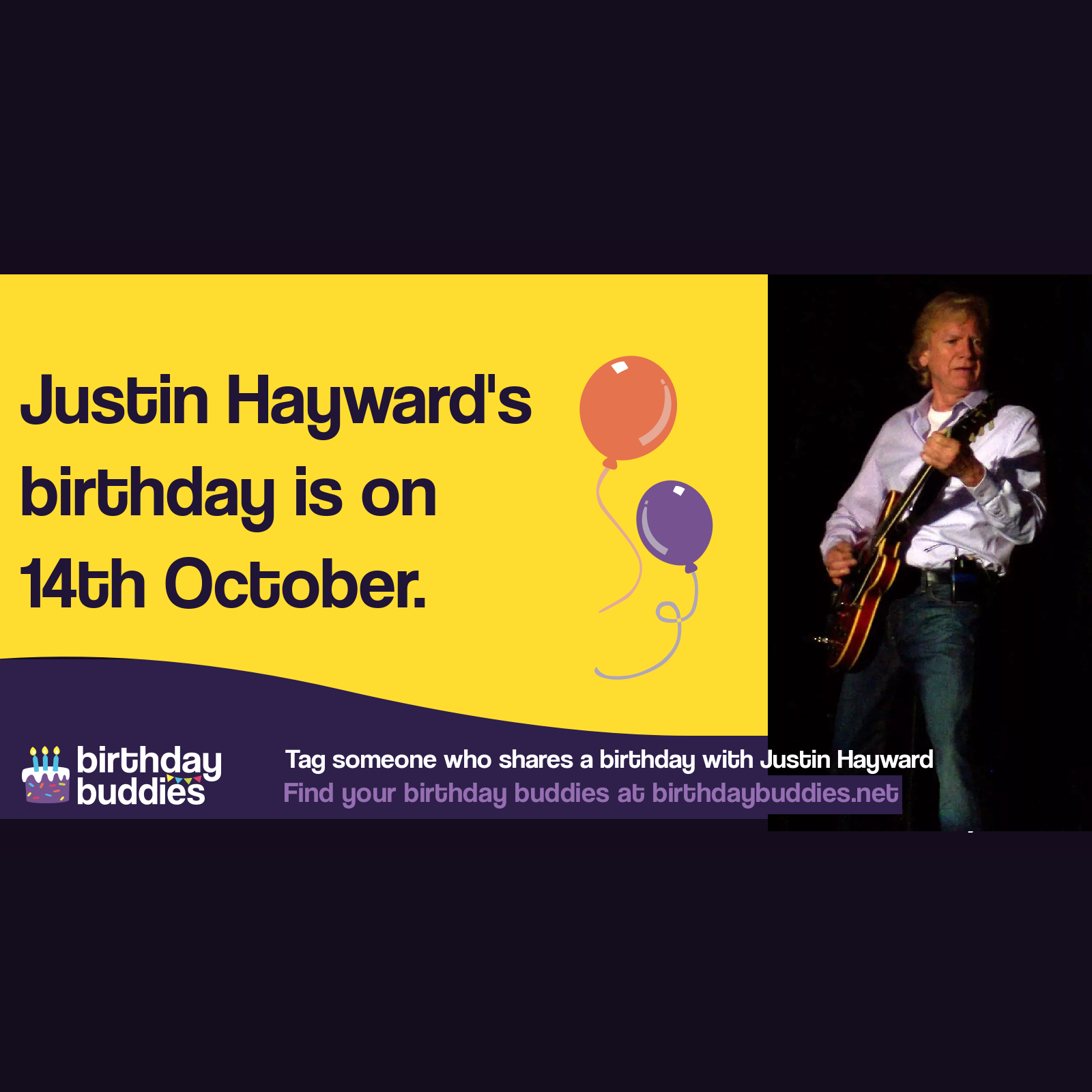 Justin Hayward's birthday is 14th October 1946