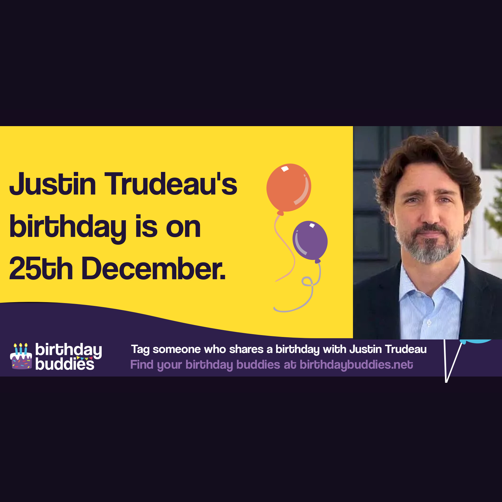 Justin Trudeau’s birthday is 25th December 1971