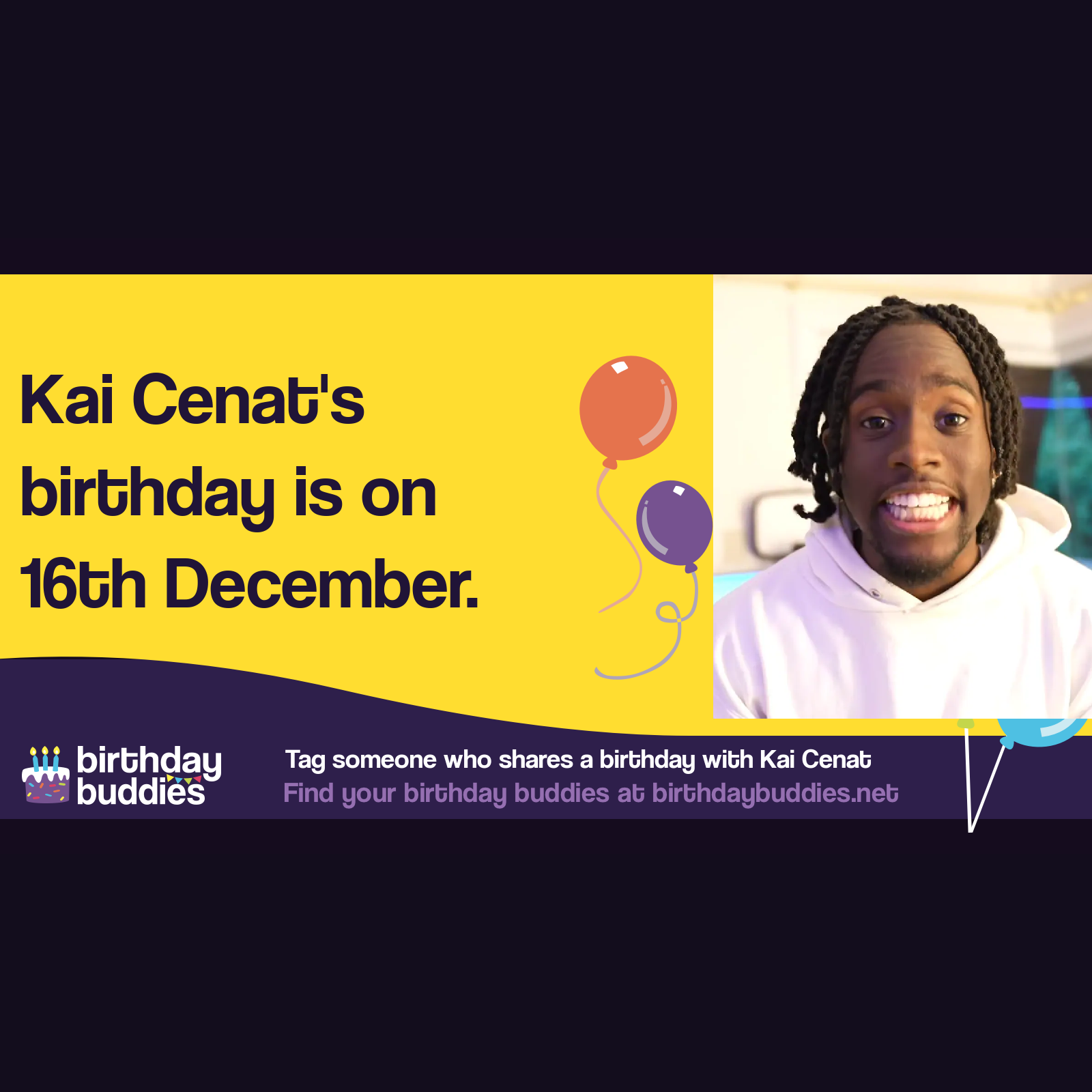 Kai Cenat's birthday is 16th December 2001