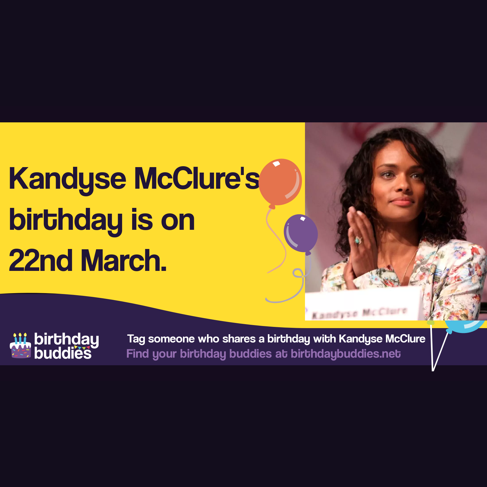 Kandyse McClure’s birthday is 22nd March 1980