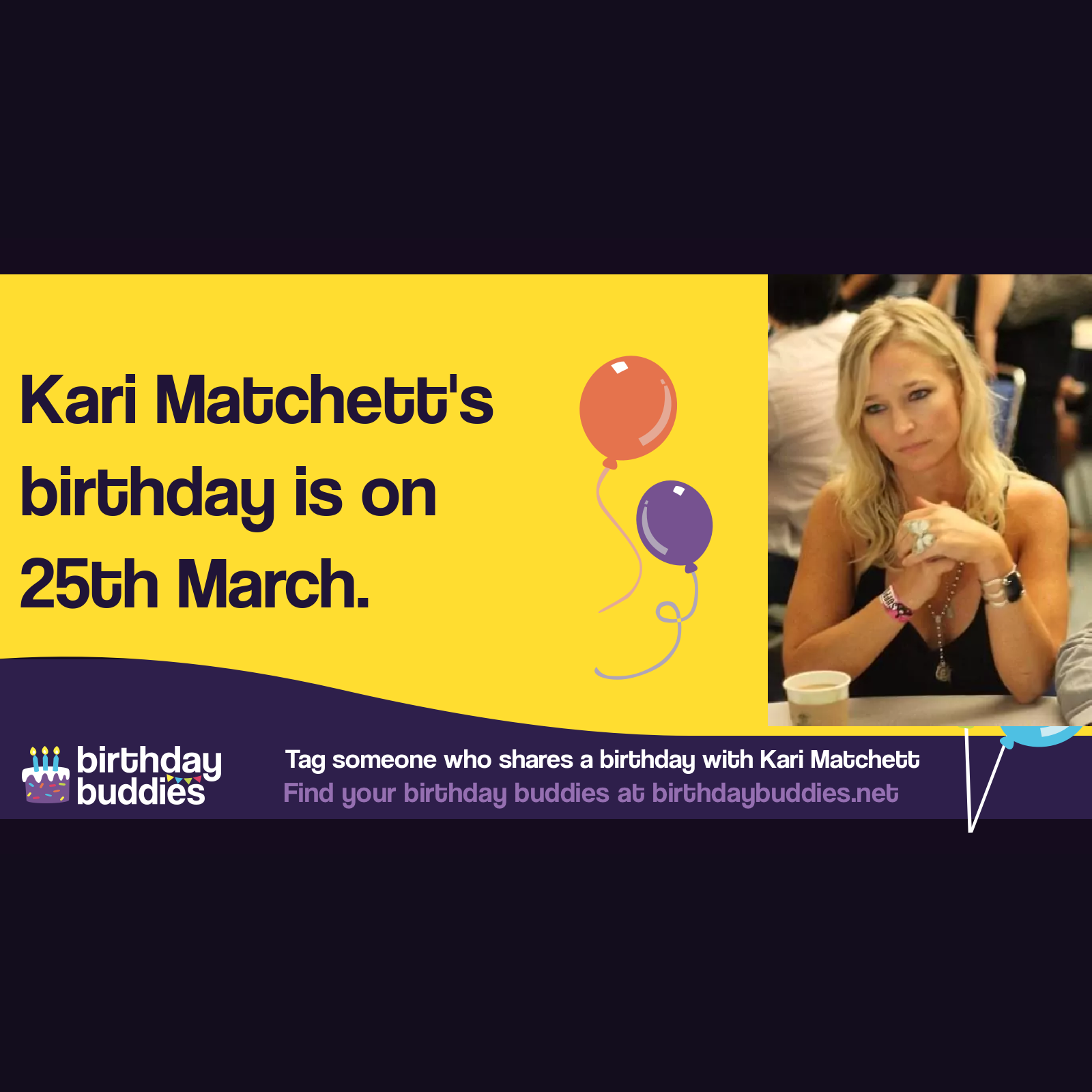 Kari Matchett’s birthday is 25th March 1970