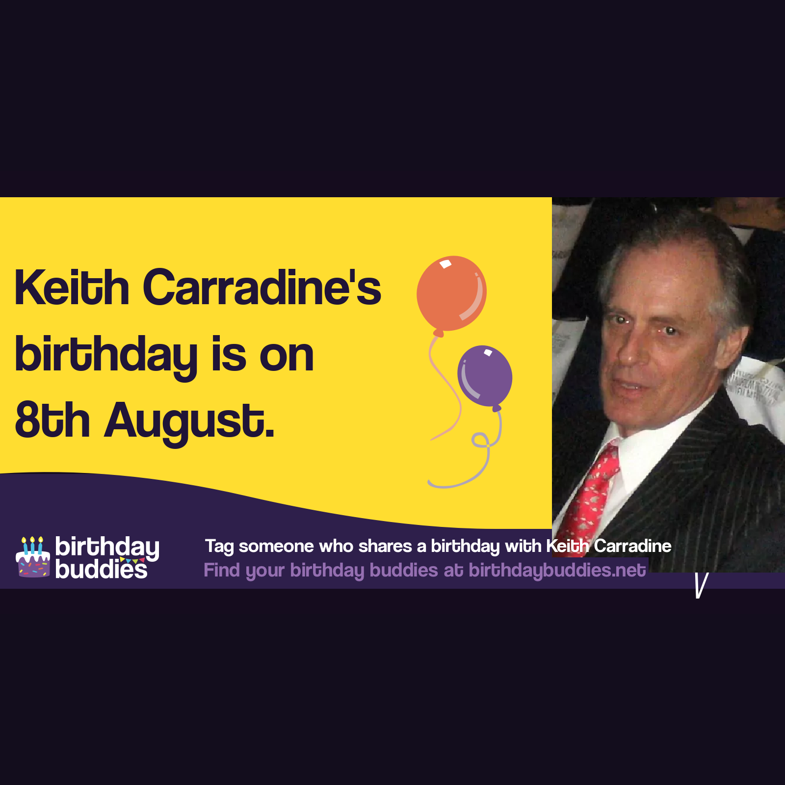 Keith Carradine’s birthday is 8th August 1949