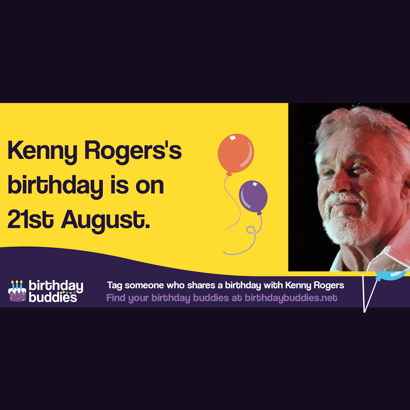 Kenny Rogers’s birthday was 21st August 1938