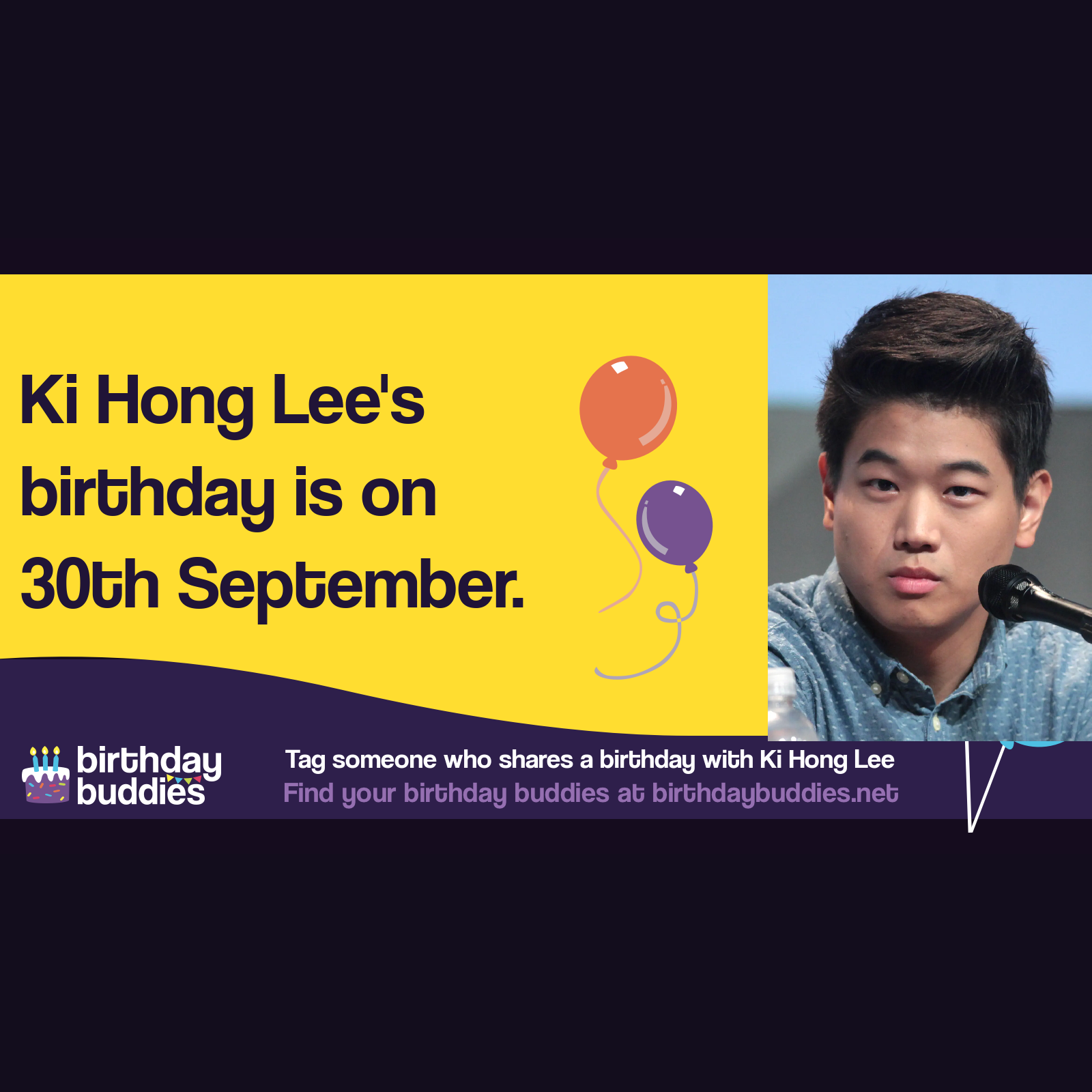 Ki Hong Lee's birthday is 30th September 1986