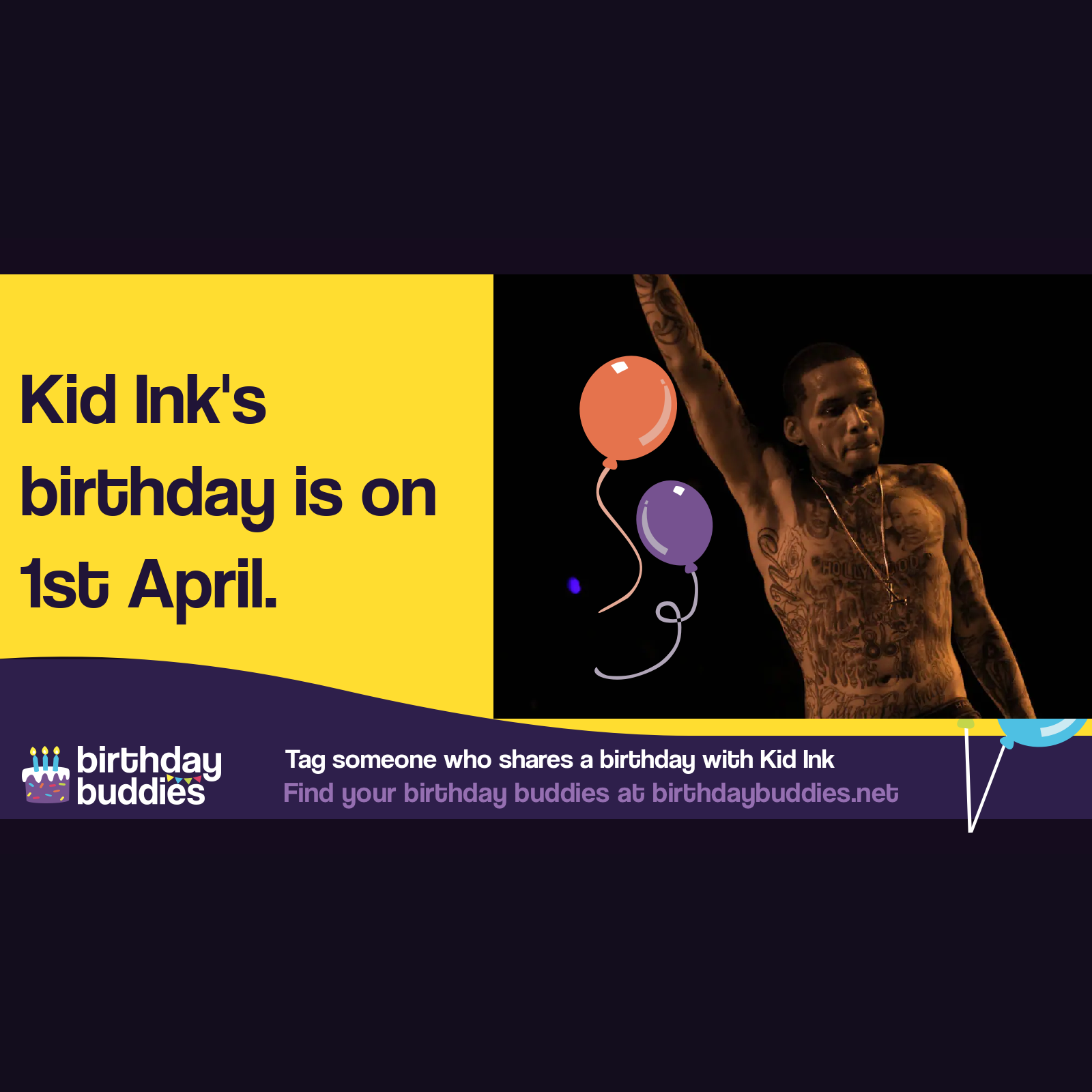 Kid Ink's birthday is 1st April 1986