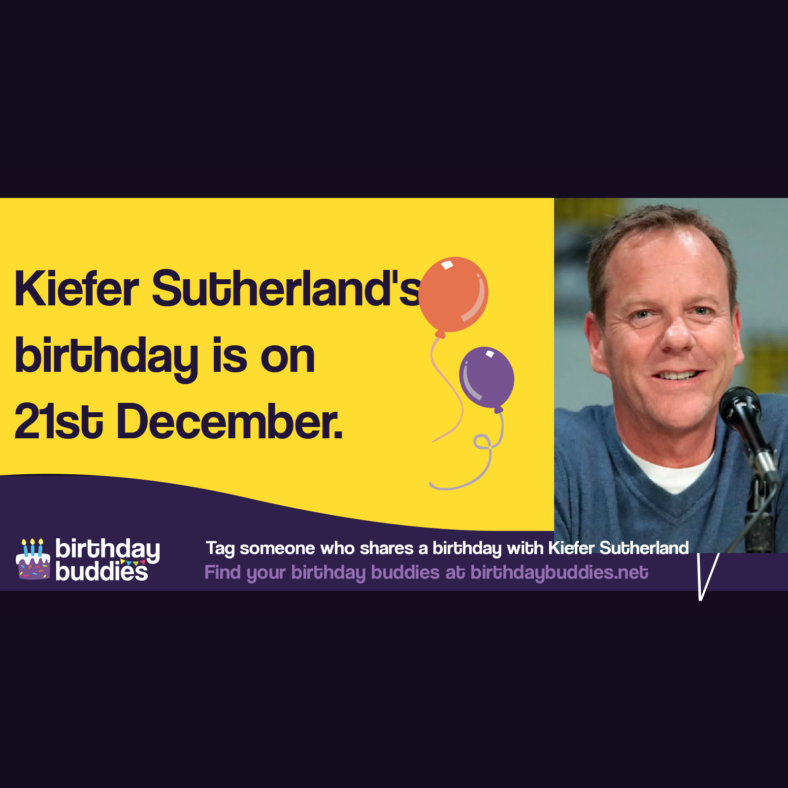 Kiefer Sutherland’s birthday is 21st December 1966