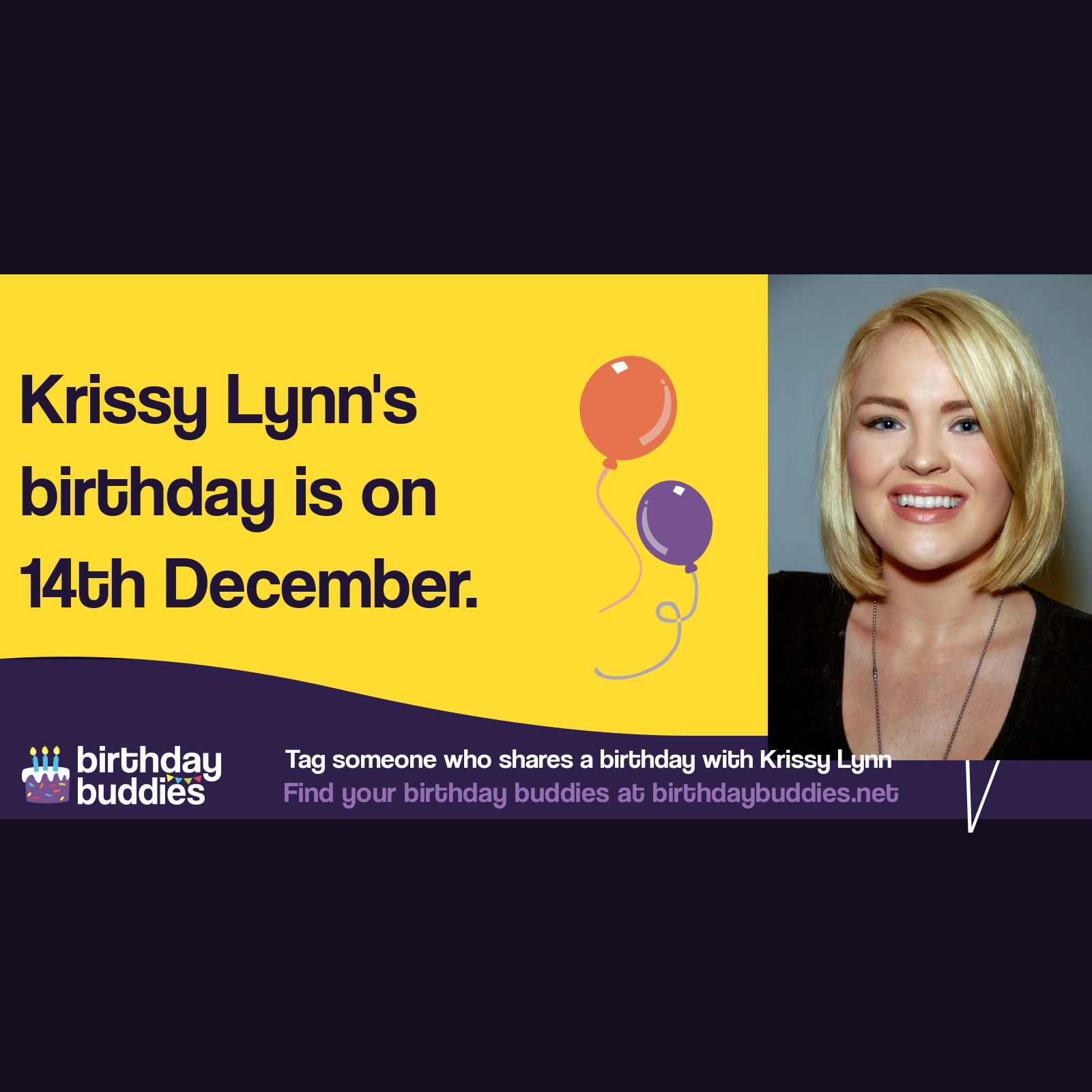 Krissy Lynn's birthday is 14th December 1984