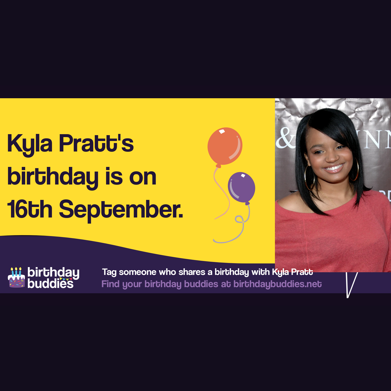Kyla Pratt's birthday is 16th September 1986