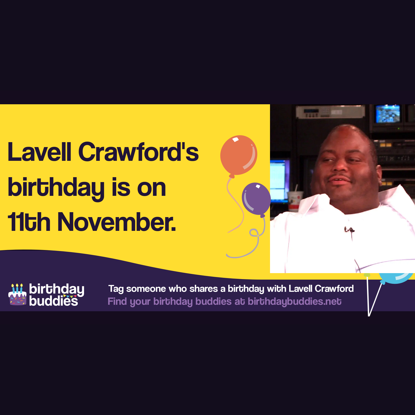 Lavell Crawford’s birthday is 11th November 1968