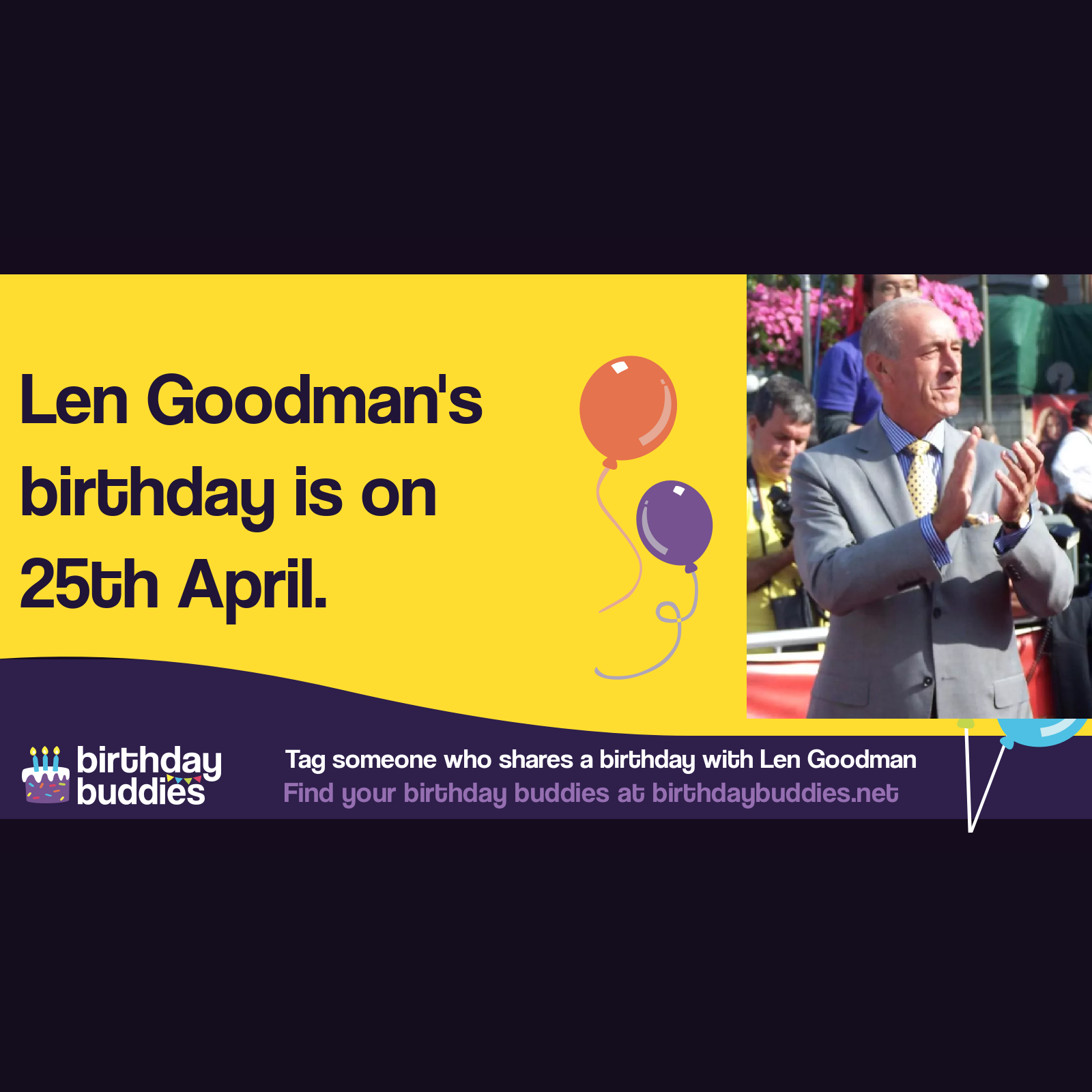 Len Goodman's birthday is 25th April 1944