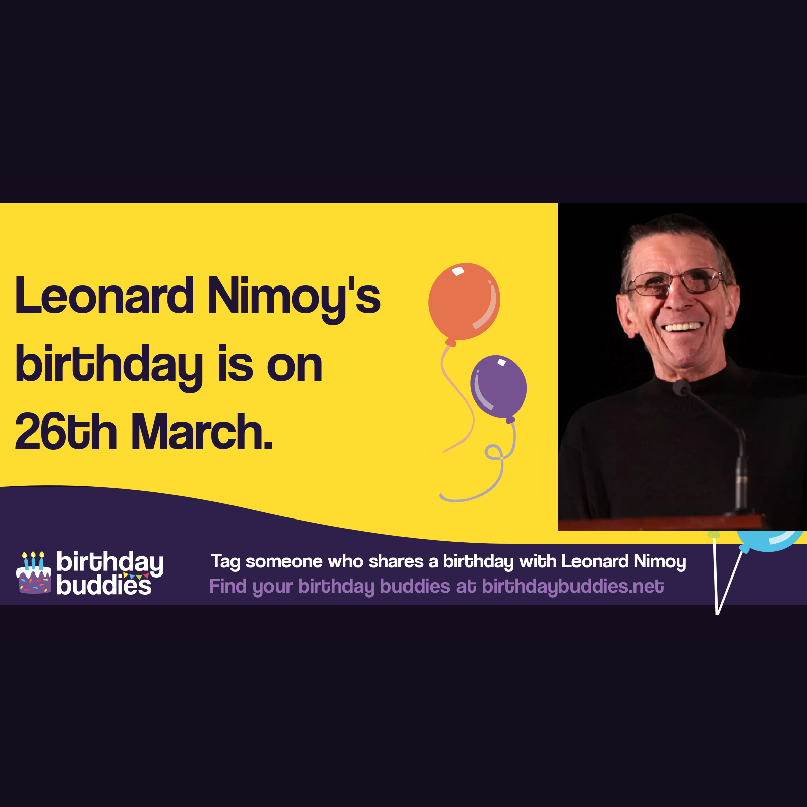 Leonard Nimoy’s birthday was 26th March 1931