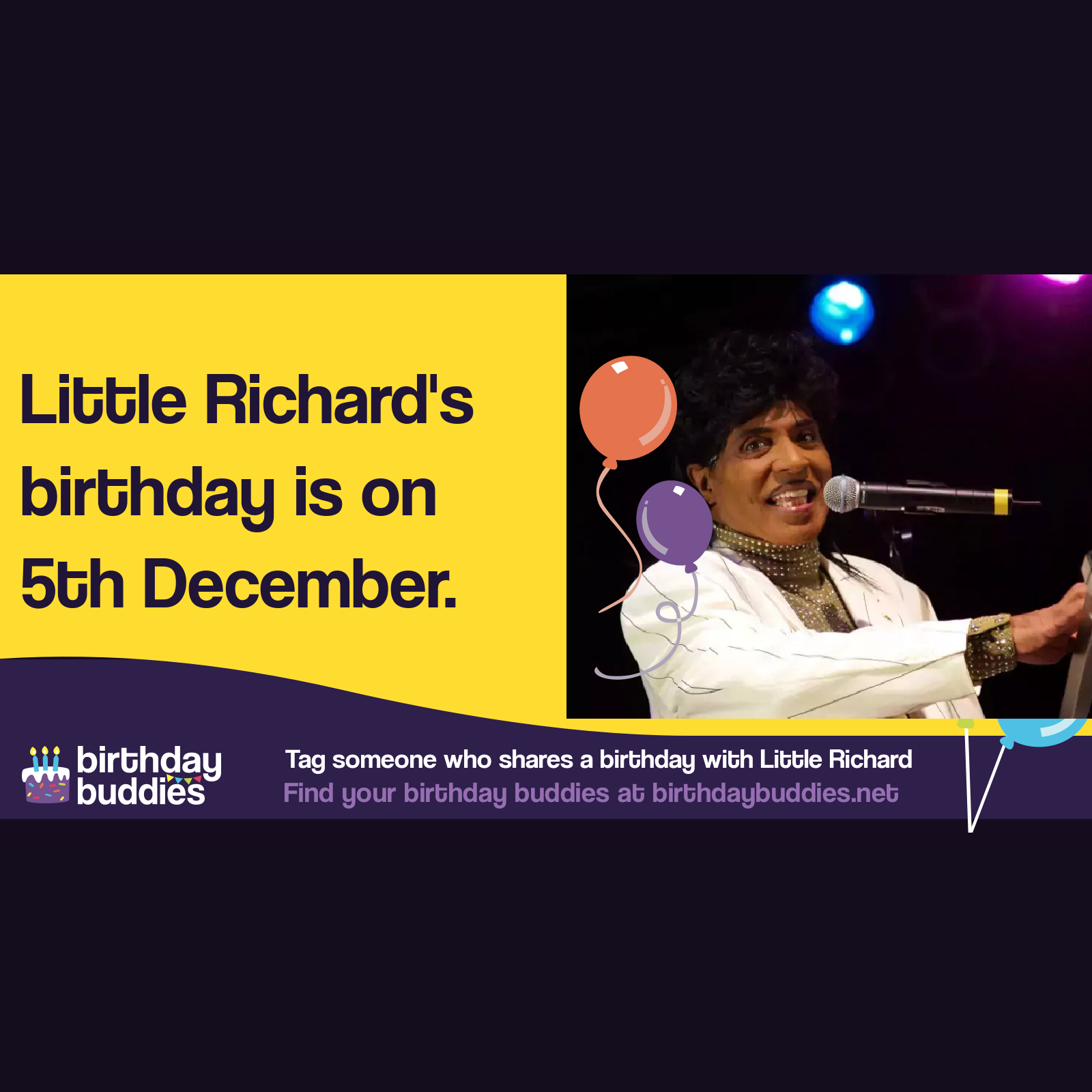 Little Richard’s birthday was 5th December 1932