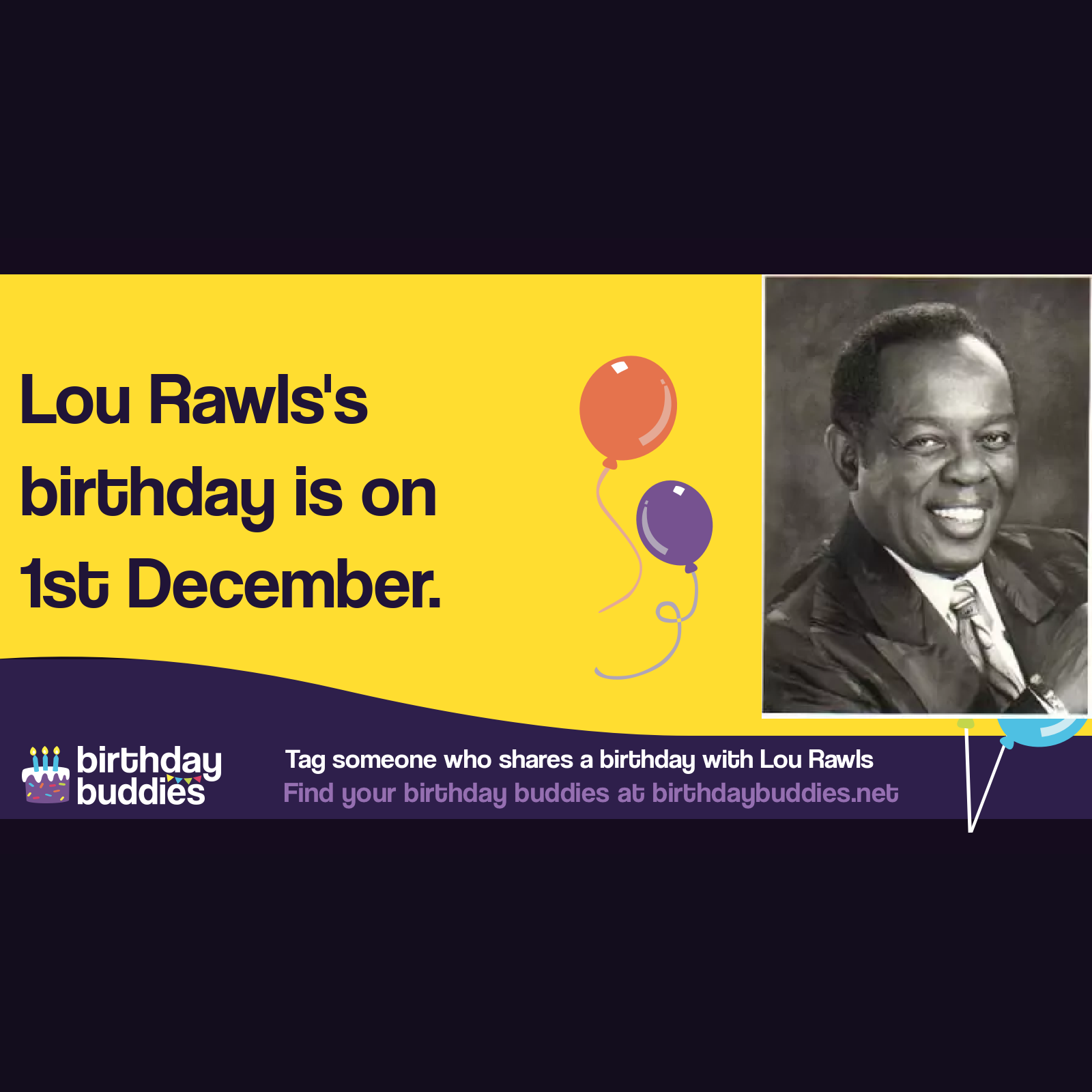 Lou Rawls’s birthday was 1st December 1933