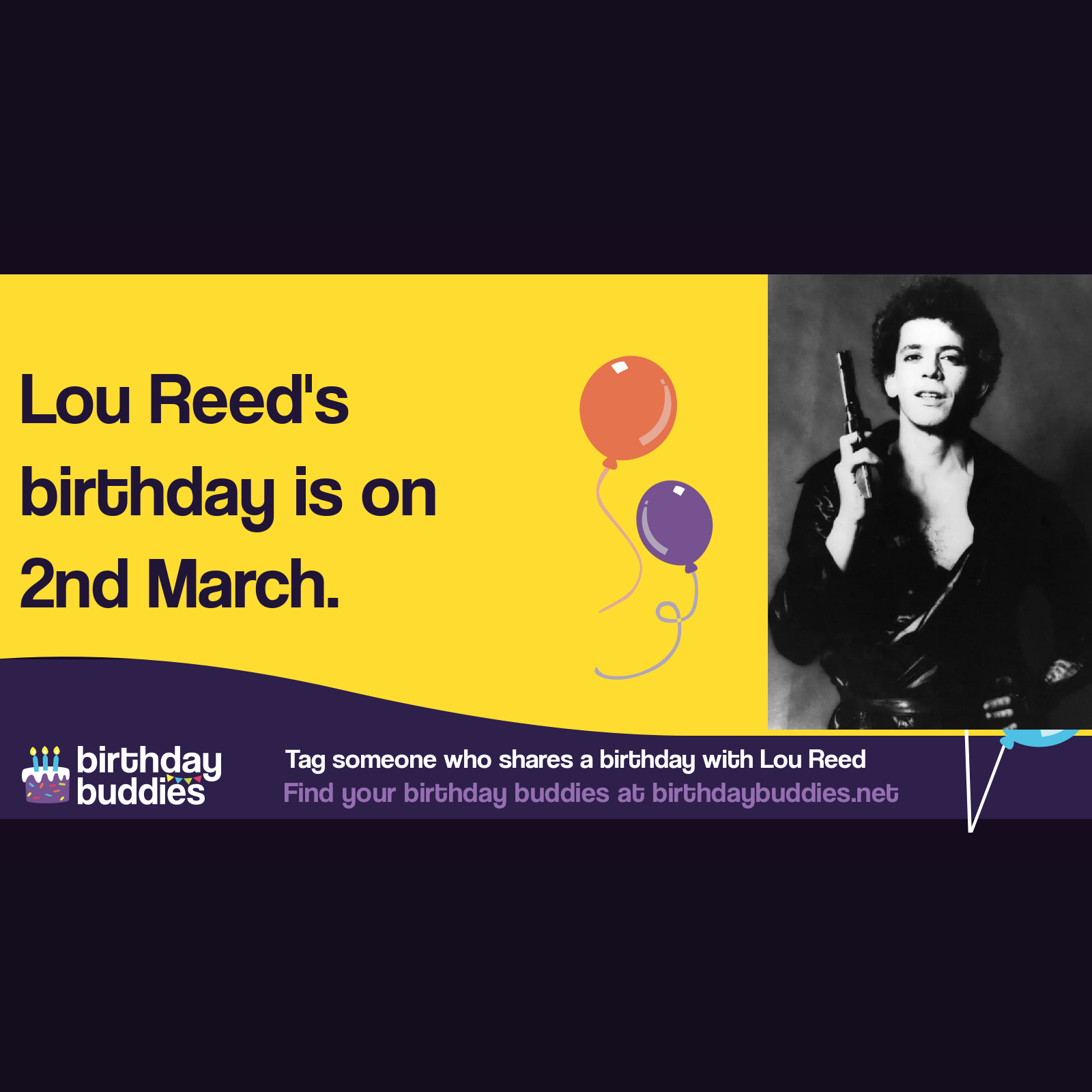 Lou Reed's birthday was 2nd March 1942