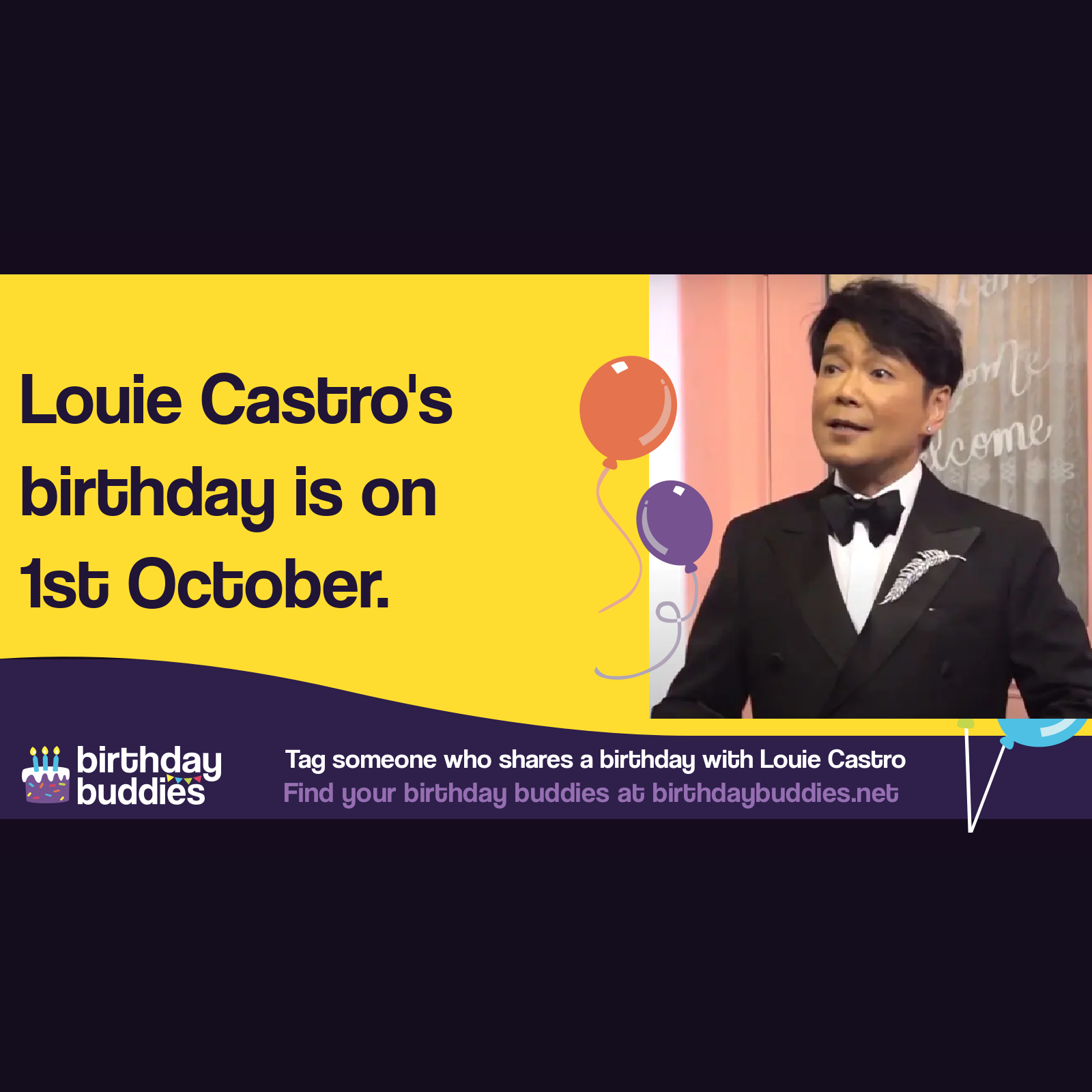 Louie Castro's birthday is 1st October 1954