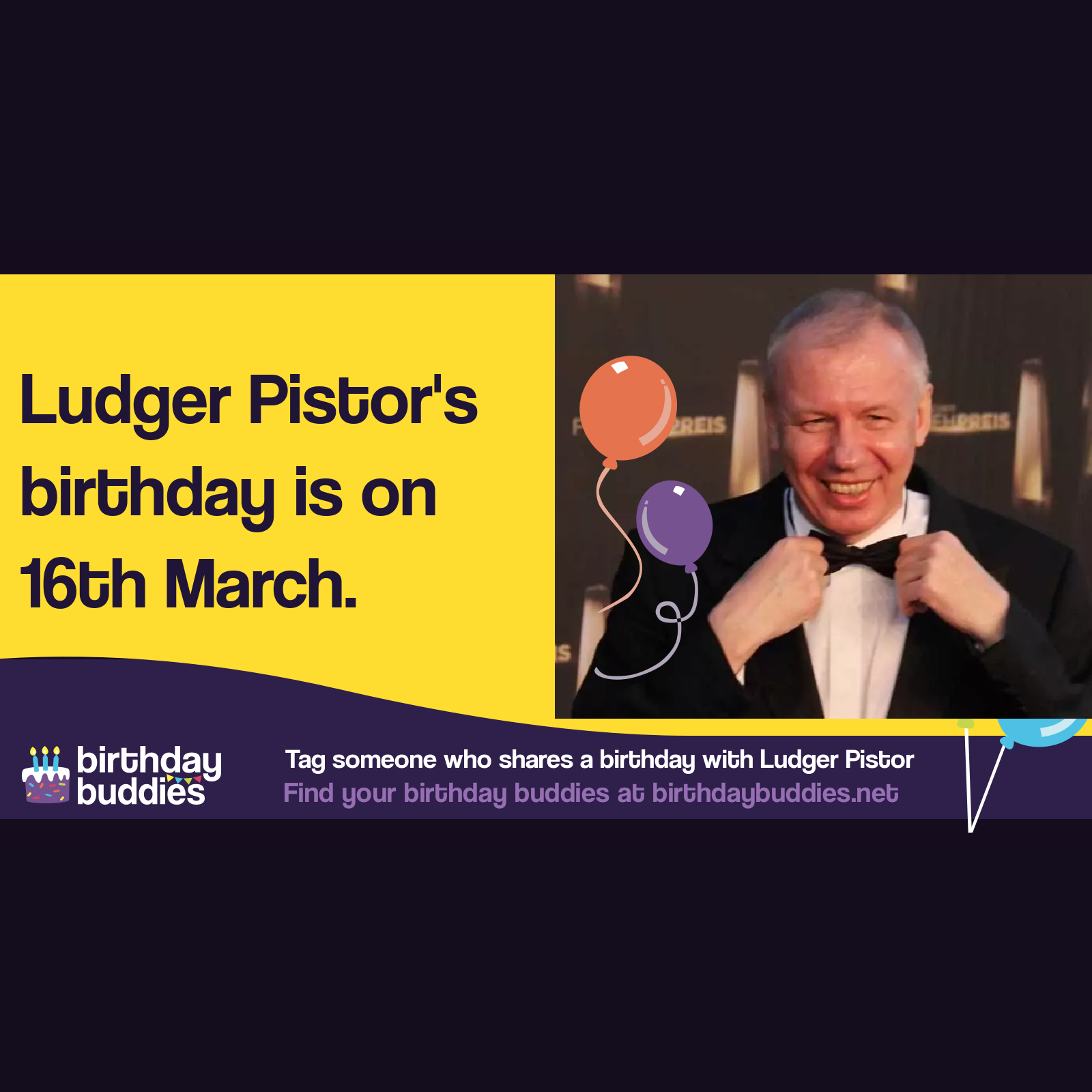 Ludger Pistor's birthday is 16th March 1959