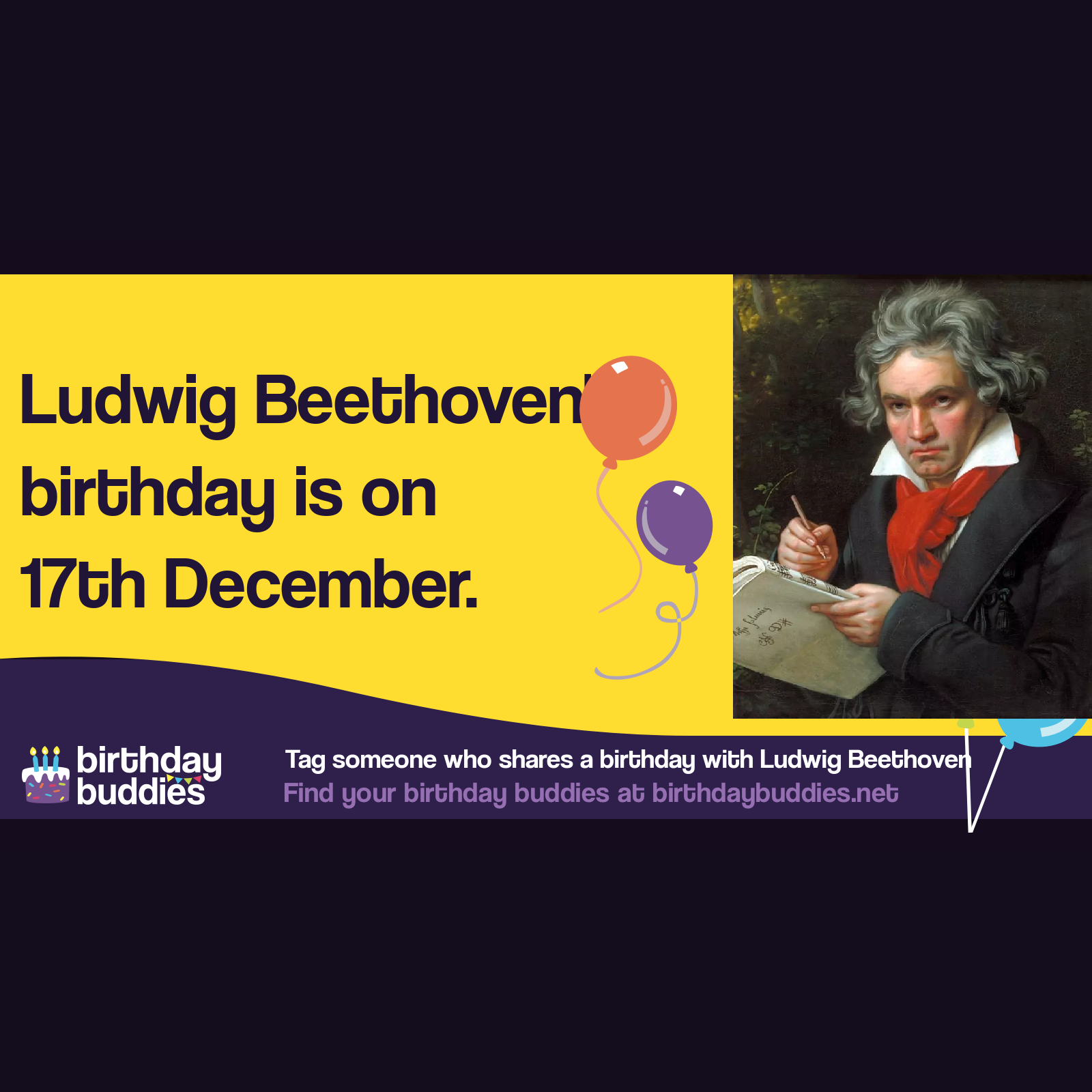 Ludwig Beethoven&rsquo;s birthday was 17th December 1770