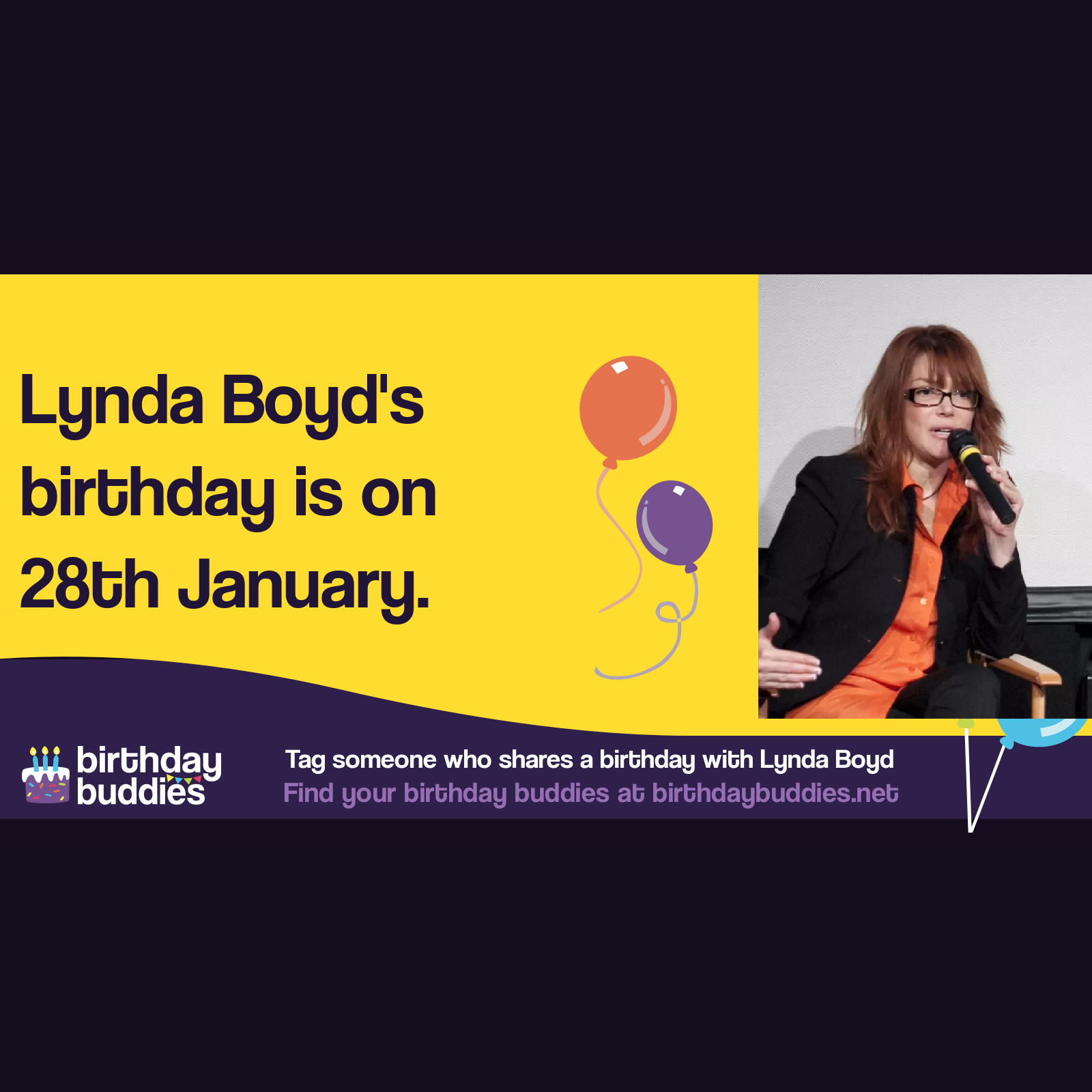 Lynda Boyd&rsquo;s birthday is 28th January 1965