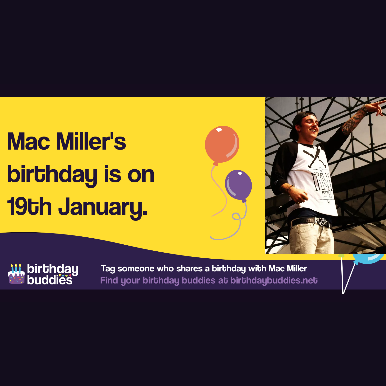 Mac Miller's birthday was 19th January 1992