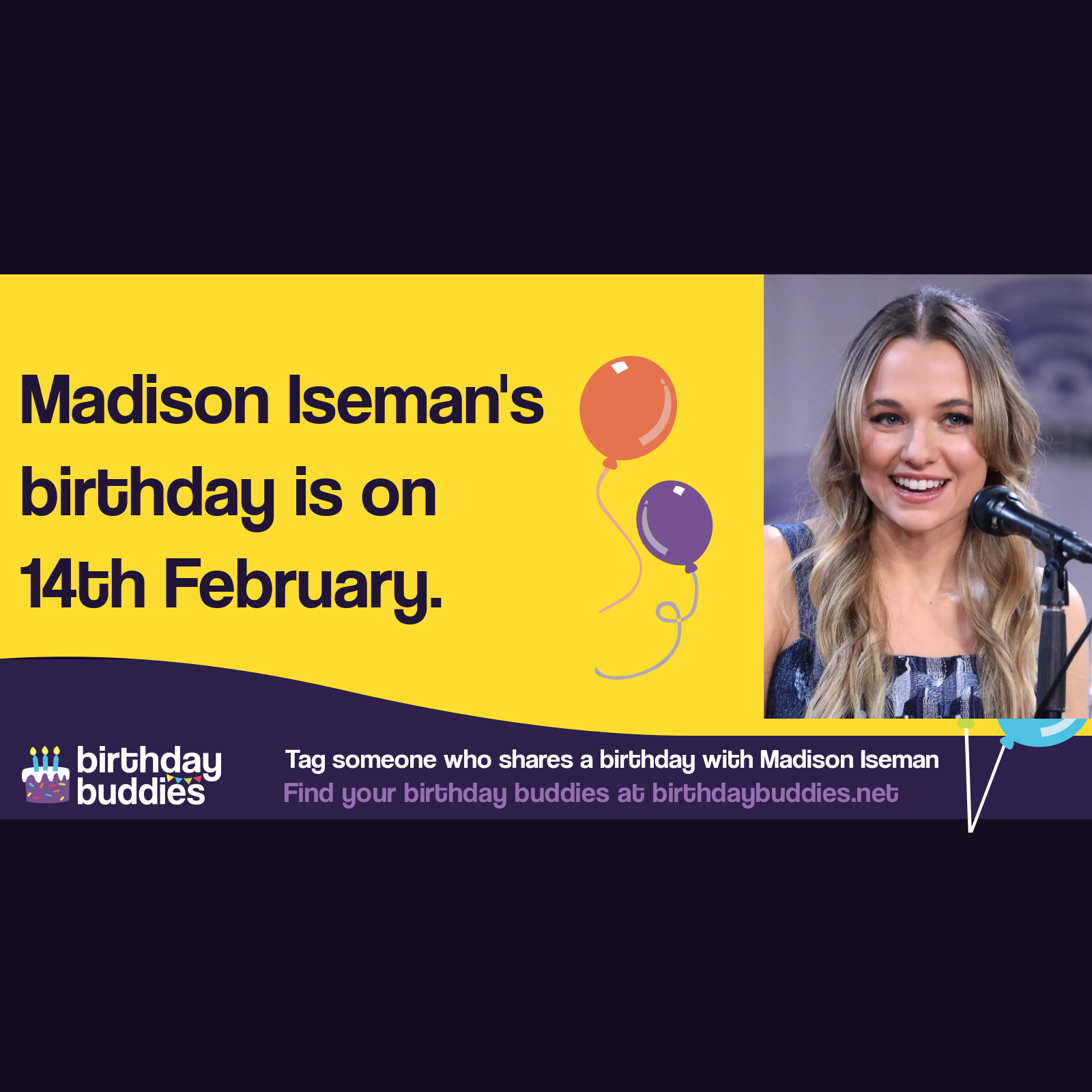 Madison Iseman's birthday is 14th February 1997