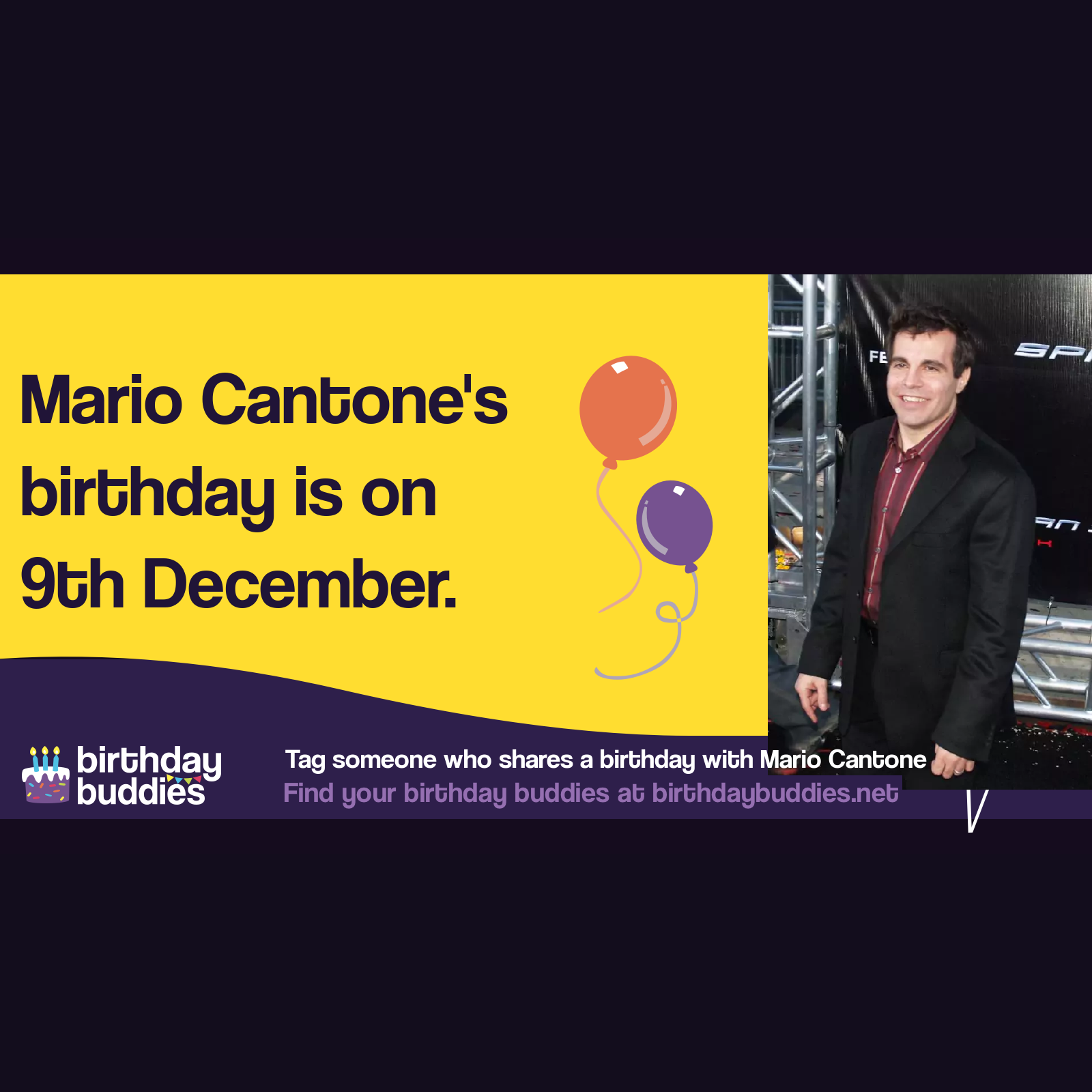 Mario Cantone's birthday is 9th December 1959