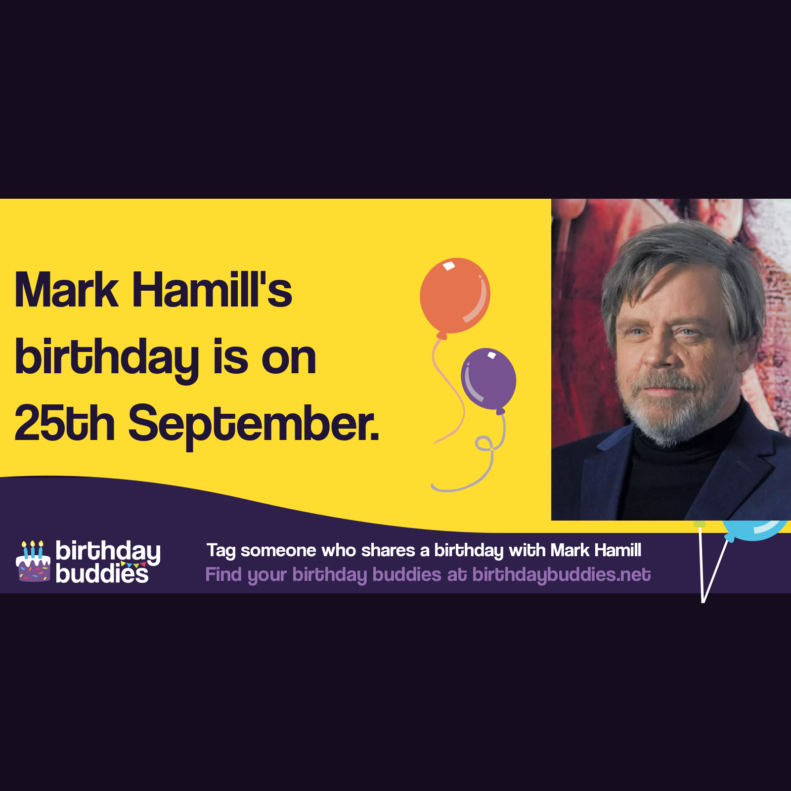 Mark Hamill's birthday (Sep 25th, 1951)