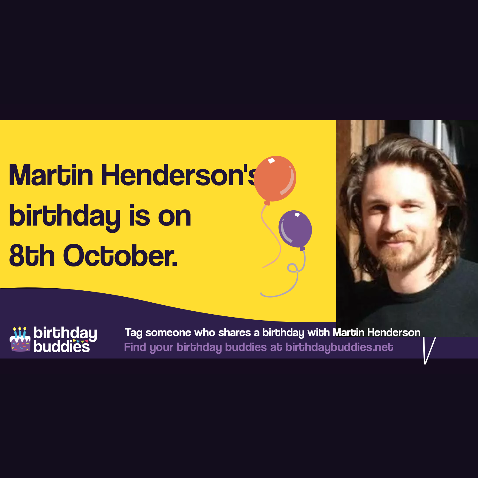 Martin Henderson's birthday is 8th October 1974