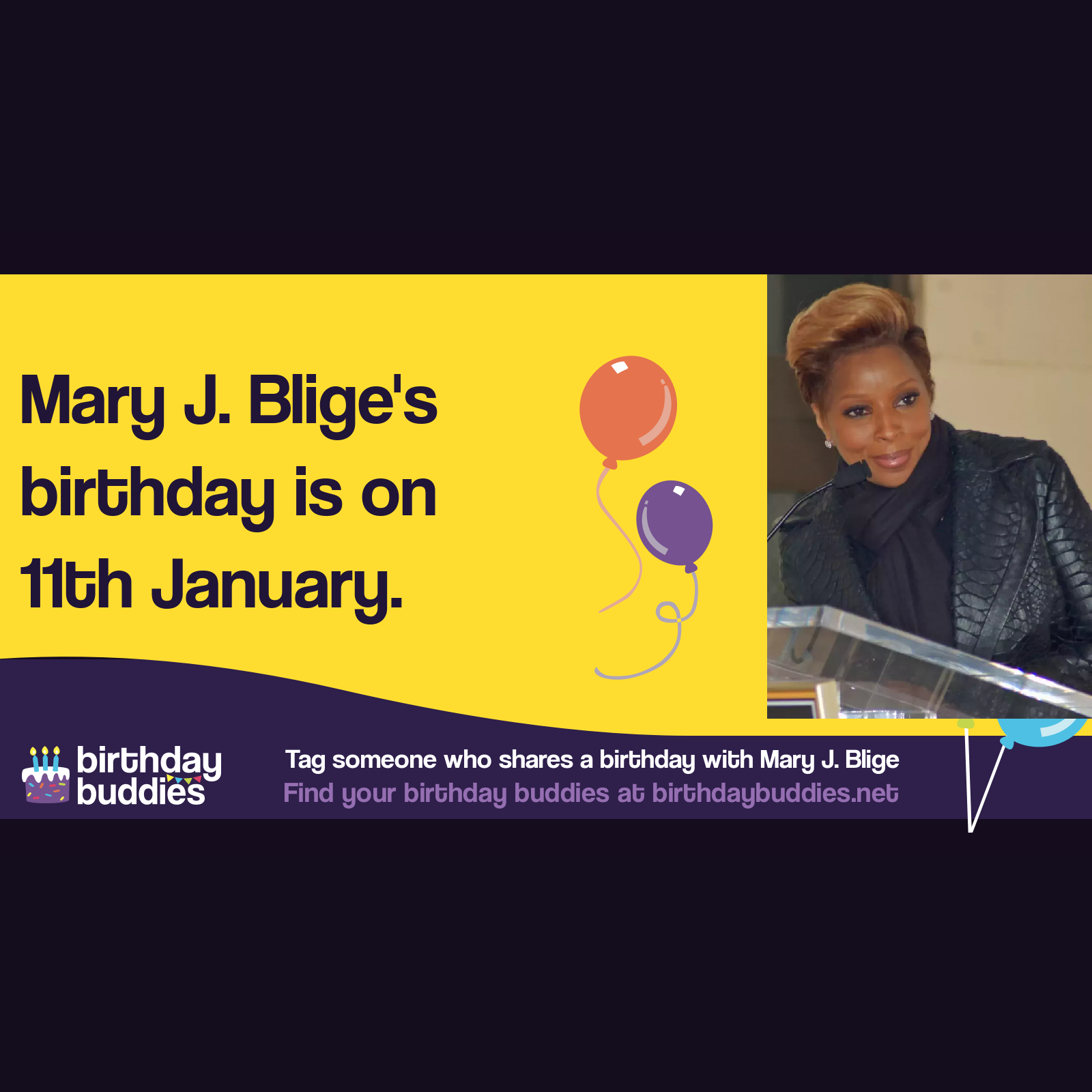 Mary J. Blige’s birthday is 11th January 1971