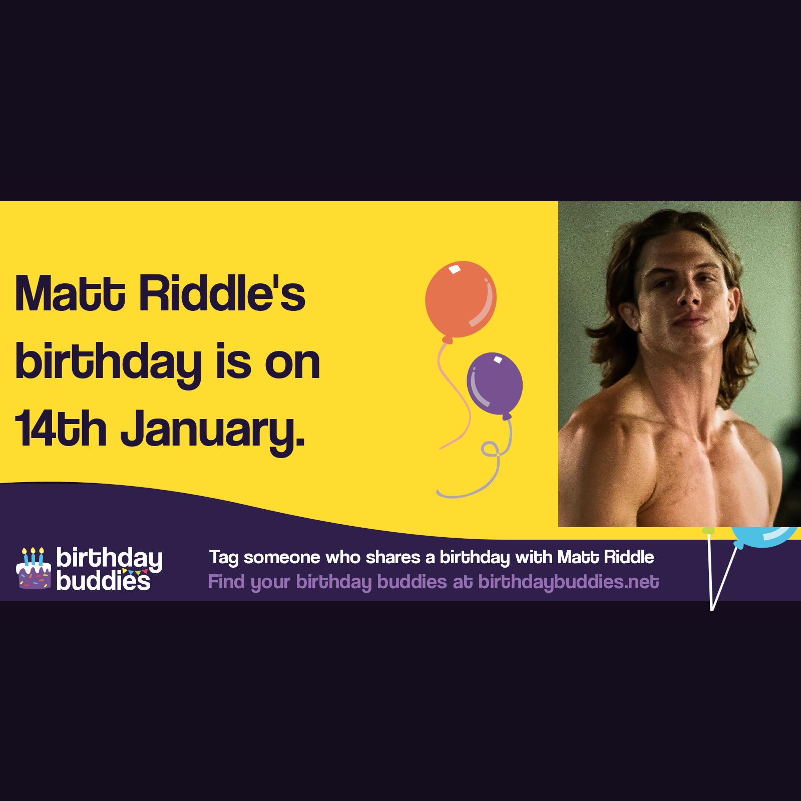 Matt Riddle's birthday is 14th January 1986