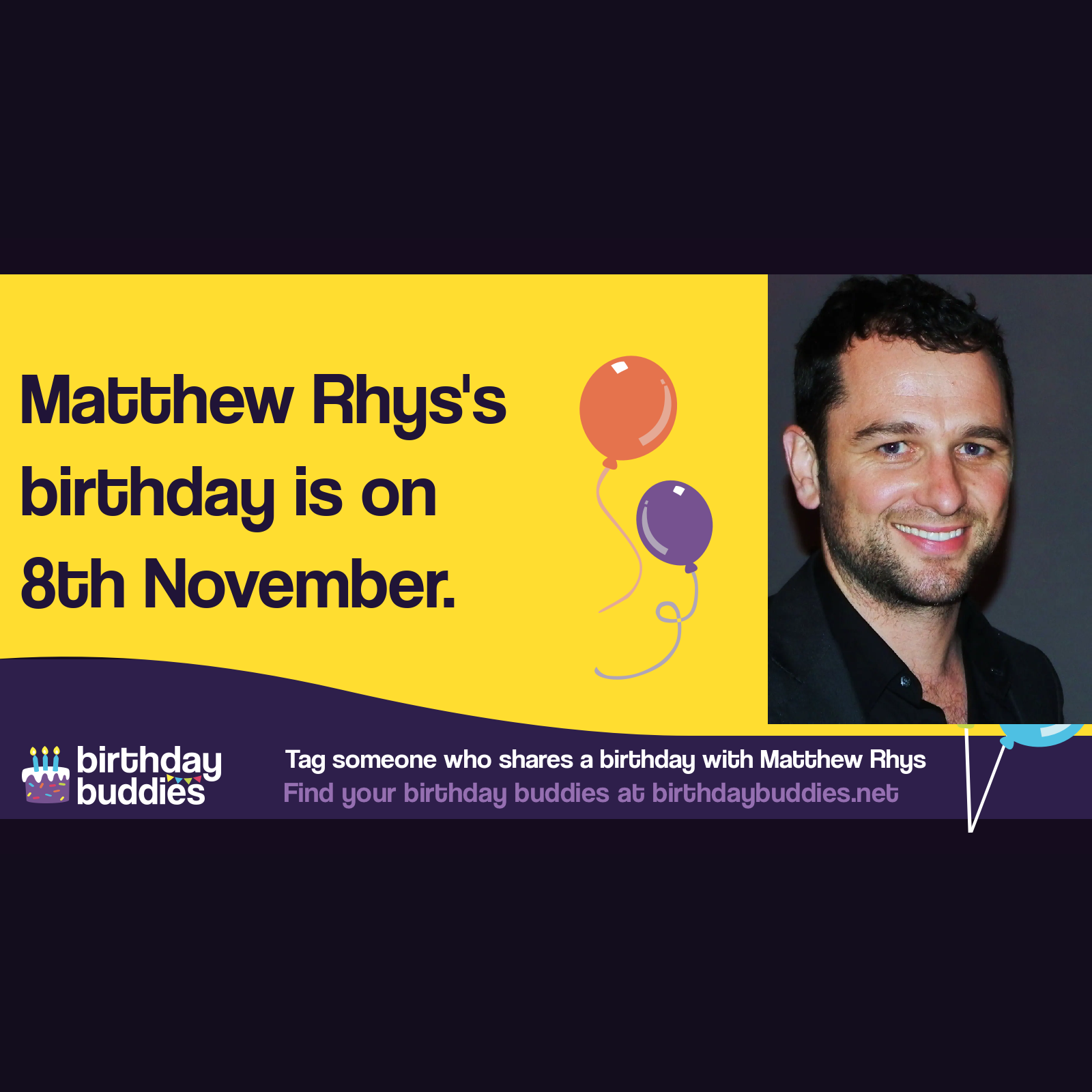 Matthew Rhys's birthday is 8th November 1974