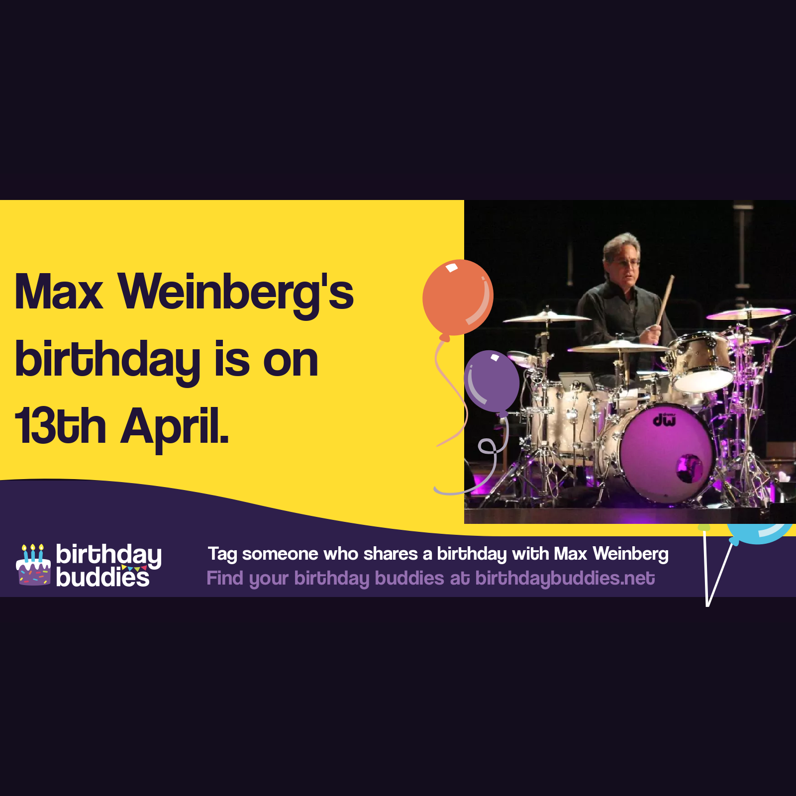 Max Weinberg's birthday is 13th April 1951