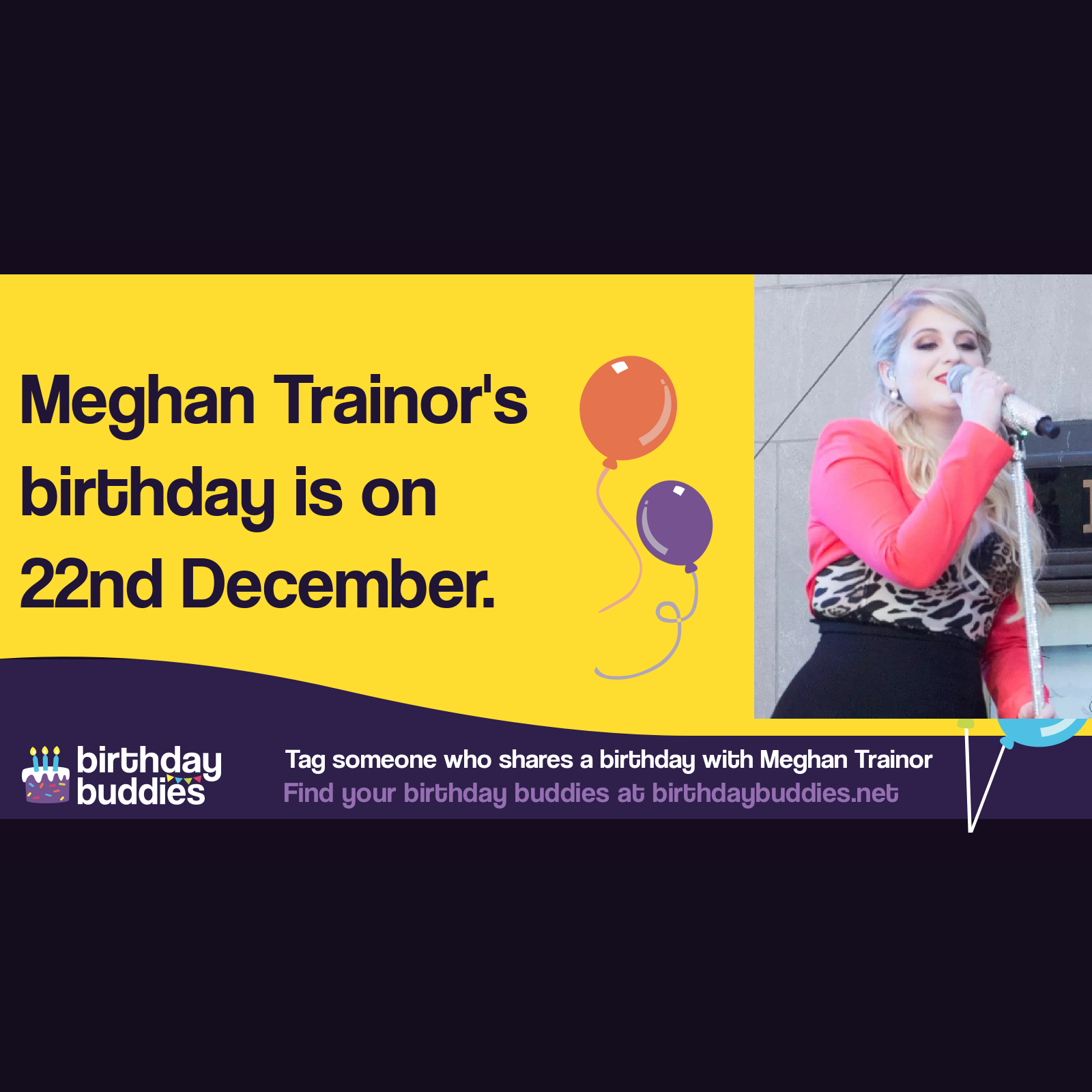Meghan Trainor’s birthday is 22nd December 1993